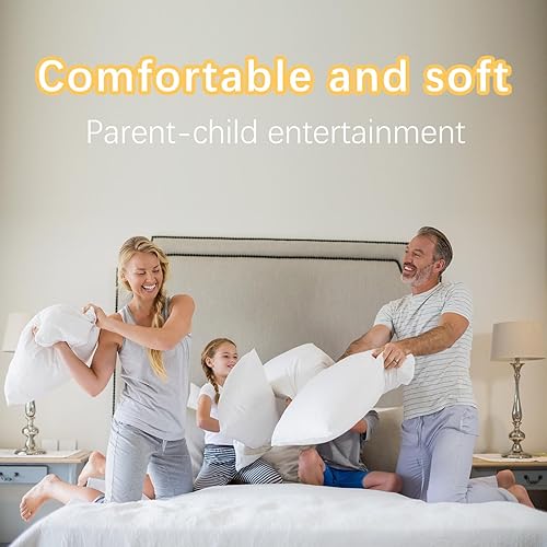 Miniatura 5 de OKBA Juego de 2 cojines decorativos de 18 x 18 pulgadas, con funda de algodón 100%, cama y sofá, almohadas decorativas para interiores de hotel, 18