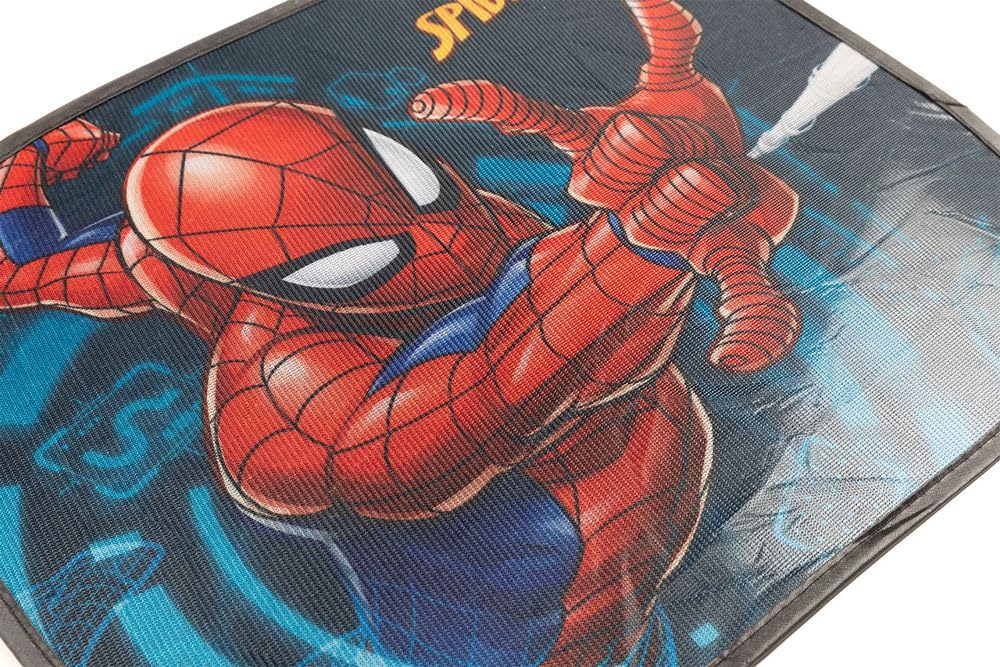 TataWay - Paire de Rideaux Pare-Soleil Spiderman, Protège des Rayons UV, Facile à Fixer, 2 Pièces 44x35 cm, Plastique, Multi, Unica