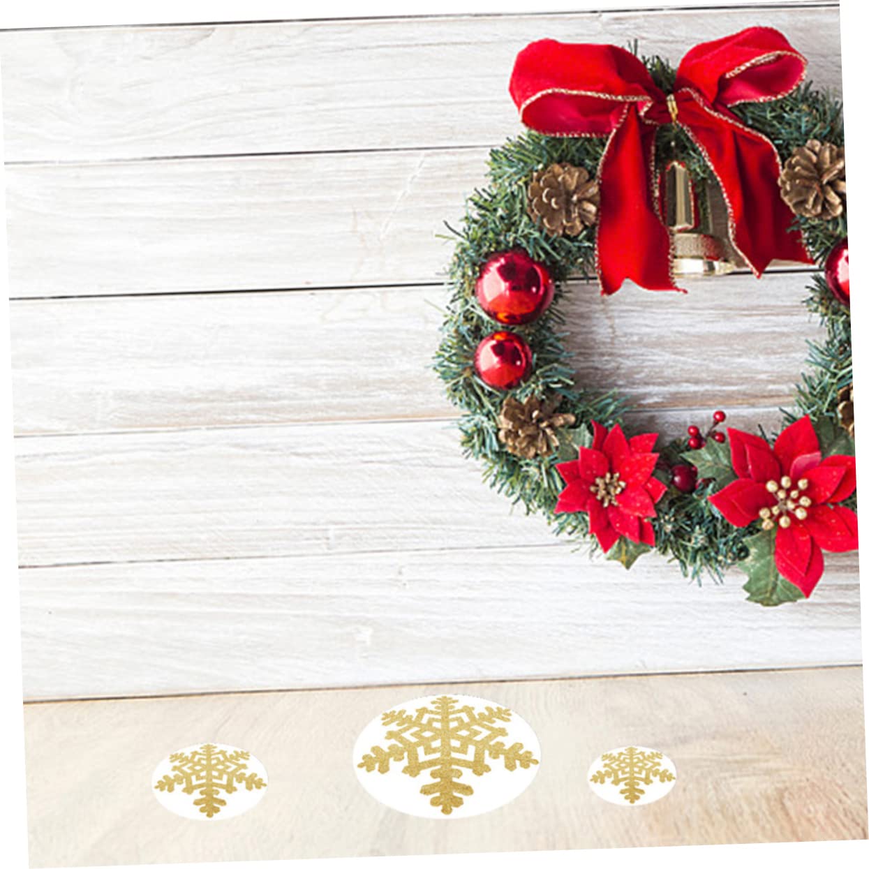 Alipis 36stücke Teiliges Weihnachts-schneeflocken Wandaufkleber Kreative Pvc Selbstklebende Dekoration Für Wände Und Böden Abnehmbare Goldene Schneeflocken Für Festliche Anlässe