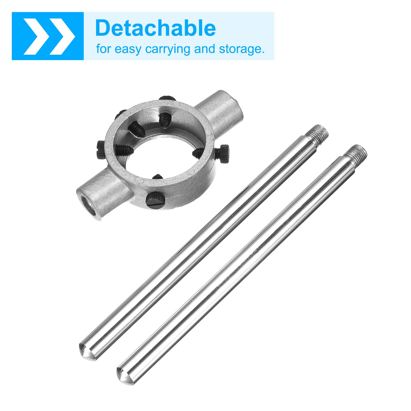 Klucz do narzynek 55 mm x 22 mm do narzynek okrągłych metrycznych M22-M26 / 55 mm średnicy zewnętrznej, regulowany uchwyt na narzynki, narzędzie ręczne do gwintowania i naprawy gwintów