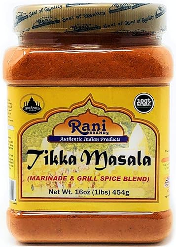 Miniatura 1 de Rani Tikka Masala - Mezcla india de 7 especias 16 onzas 1 libra tarro de PET de 1601oz totalmente natural sin sal vegano sin colores apto para