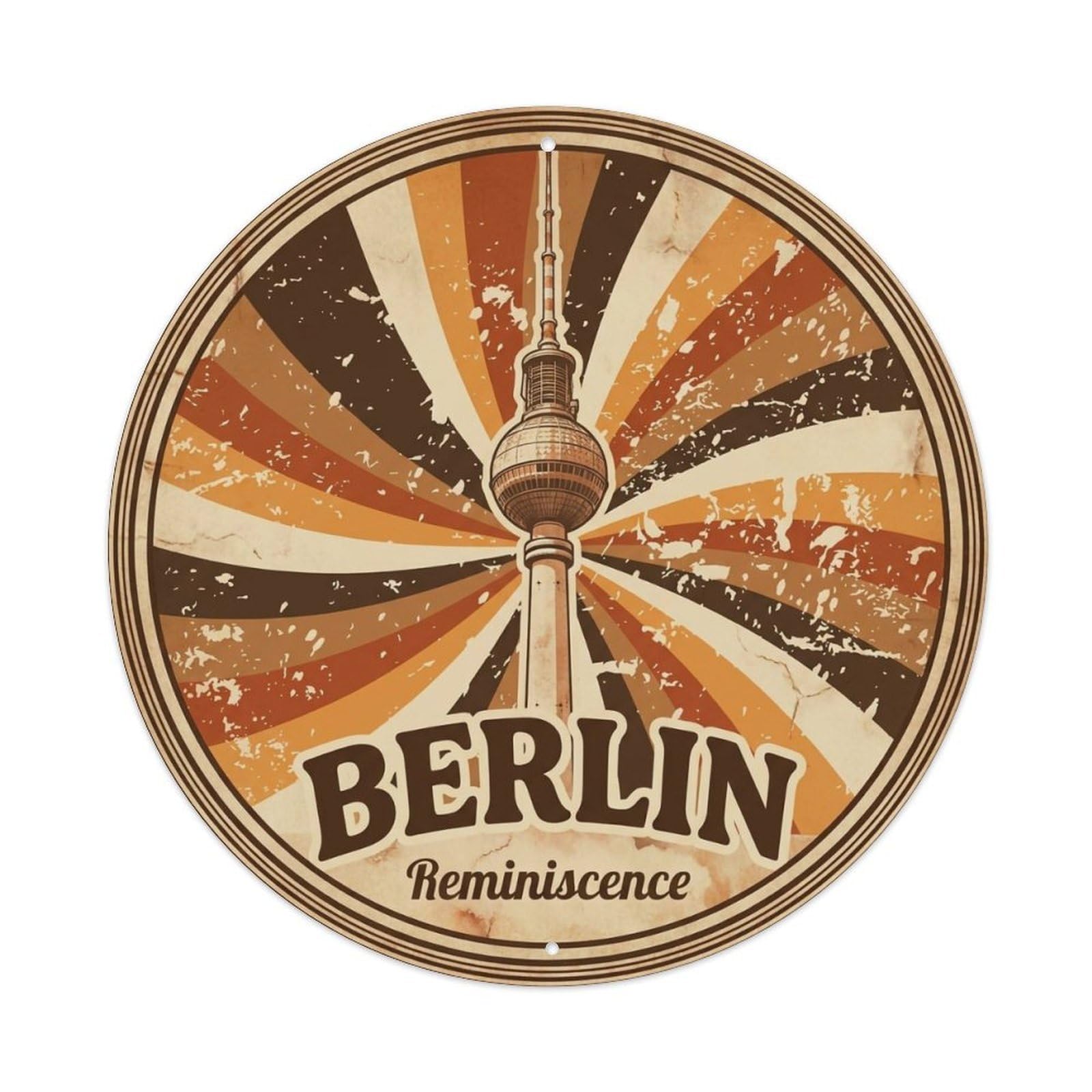 Vintage Travel Berlin Germany Memory Metal Tin Sign