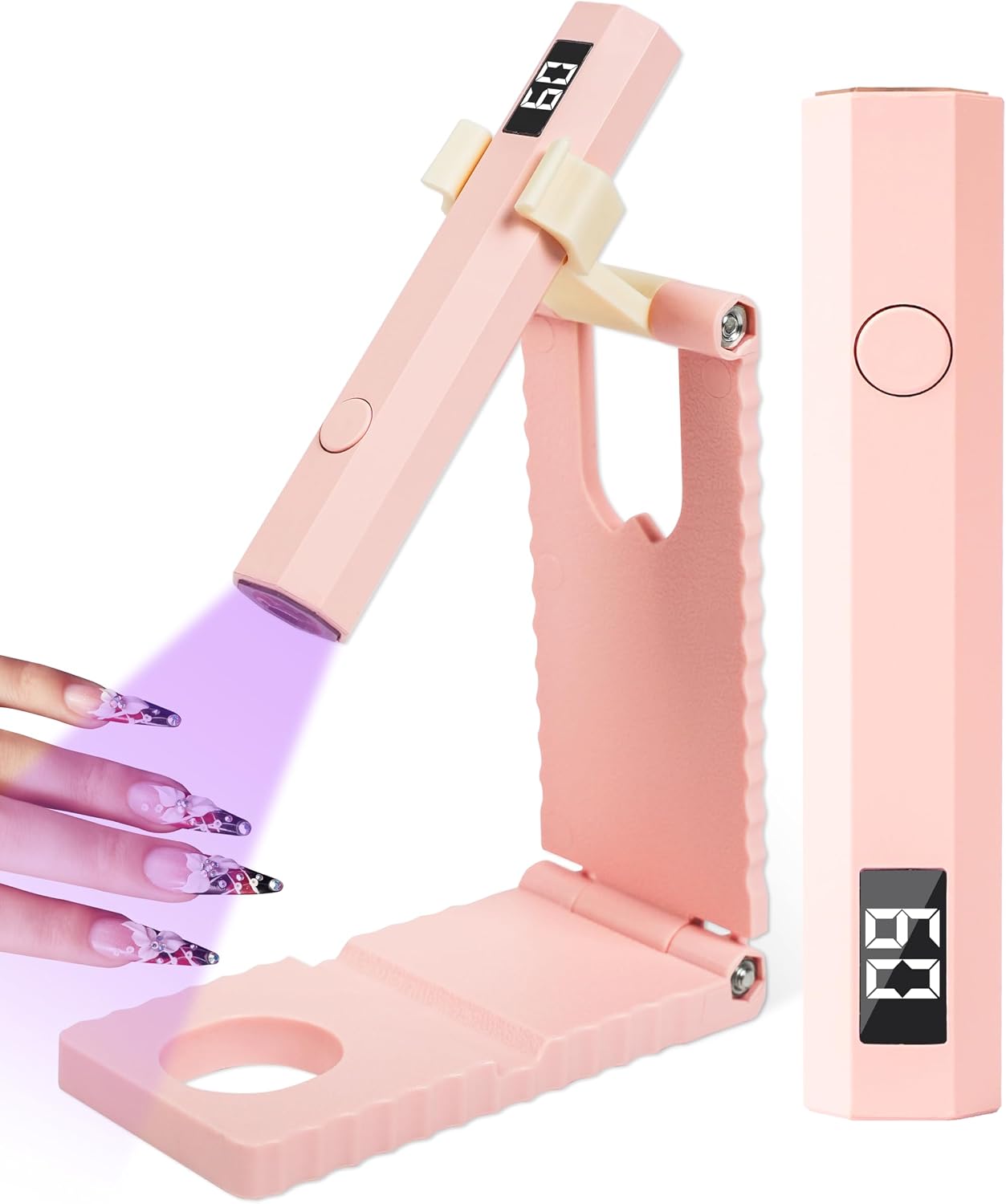Mini UV Light for Nails,Portable LED Flash Cure Lamp for Gel X Polish, Small Handheld Magnetic Uv Pen for Single Finger, Nail Curing Lamp with Stand for Starter Salon DIY/Home Manicure/Travel