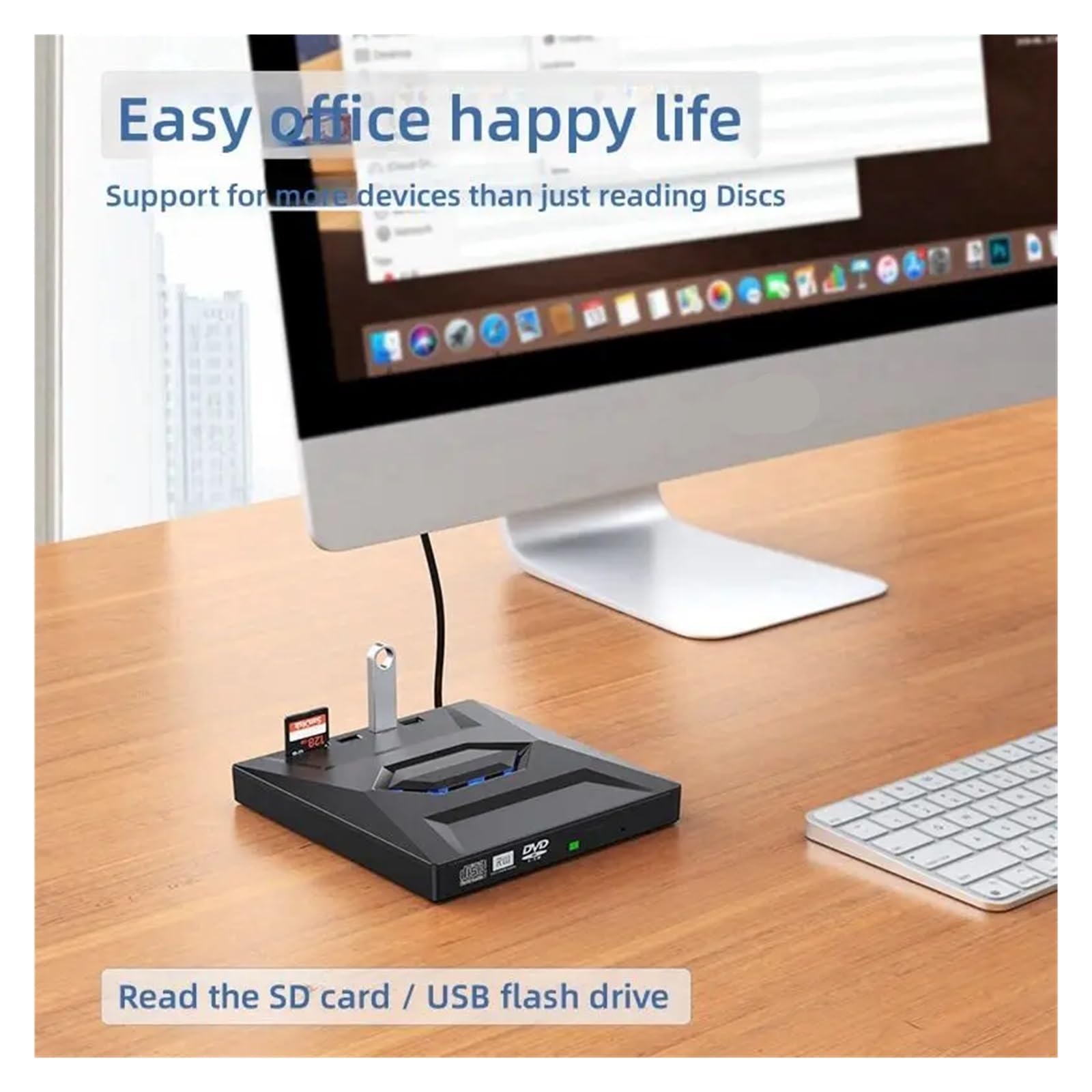 Odtwarzacz DVD, Zewnętrzny odtwarzacz Bluray USB 3.0 7 w 1 Wielofunkcyjna nagrywarka DVD BD CD Odczyt kart SD TF