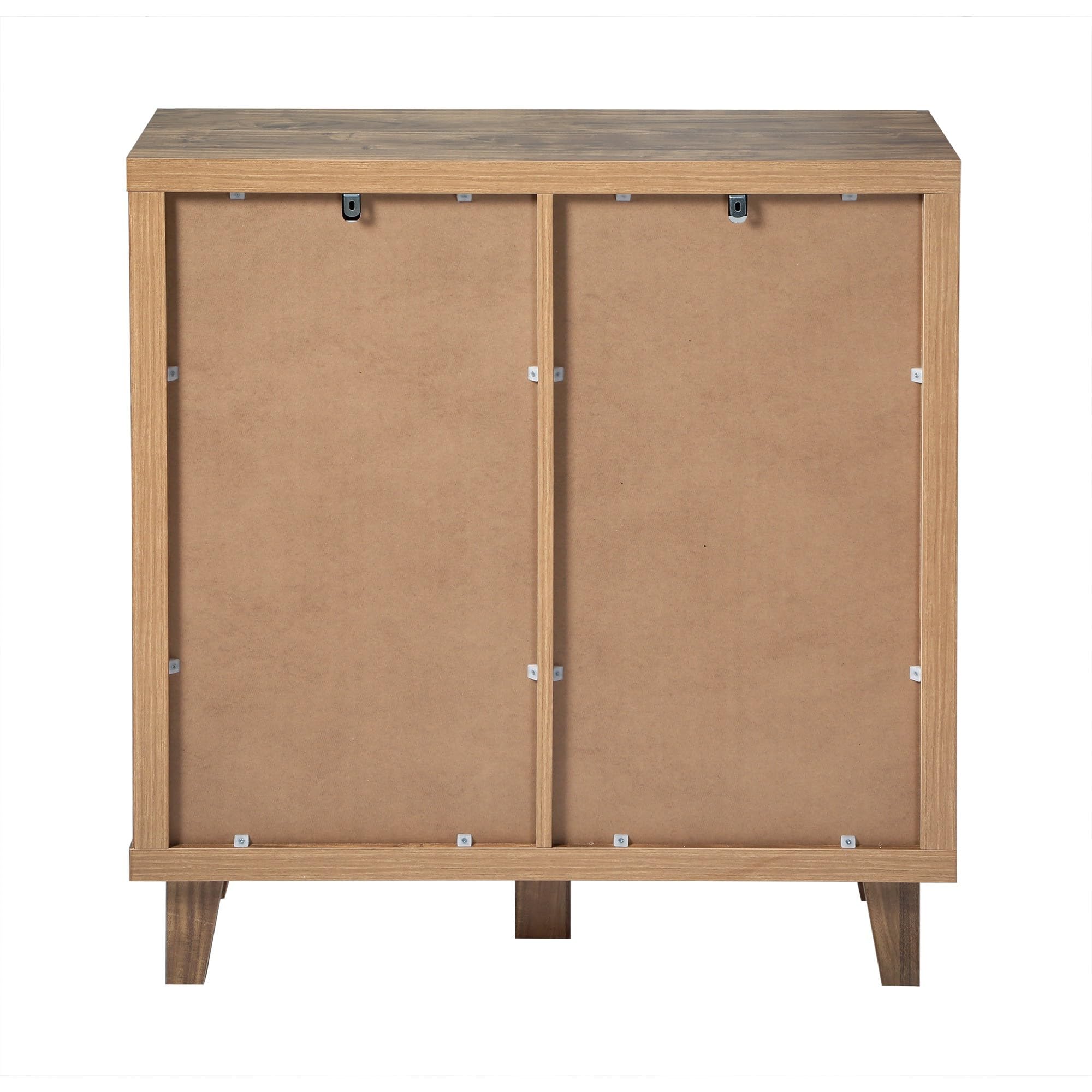 Calicosy Aparador Liam 2 puertas correderas con hojas caladas, decoración de madera | Mueble de almacenamiento, para sala de estar, dormitorio, entrada, 80 x 29 x 88,5 cm