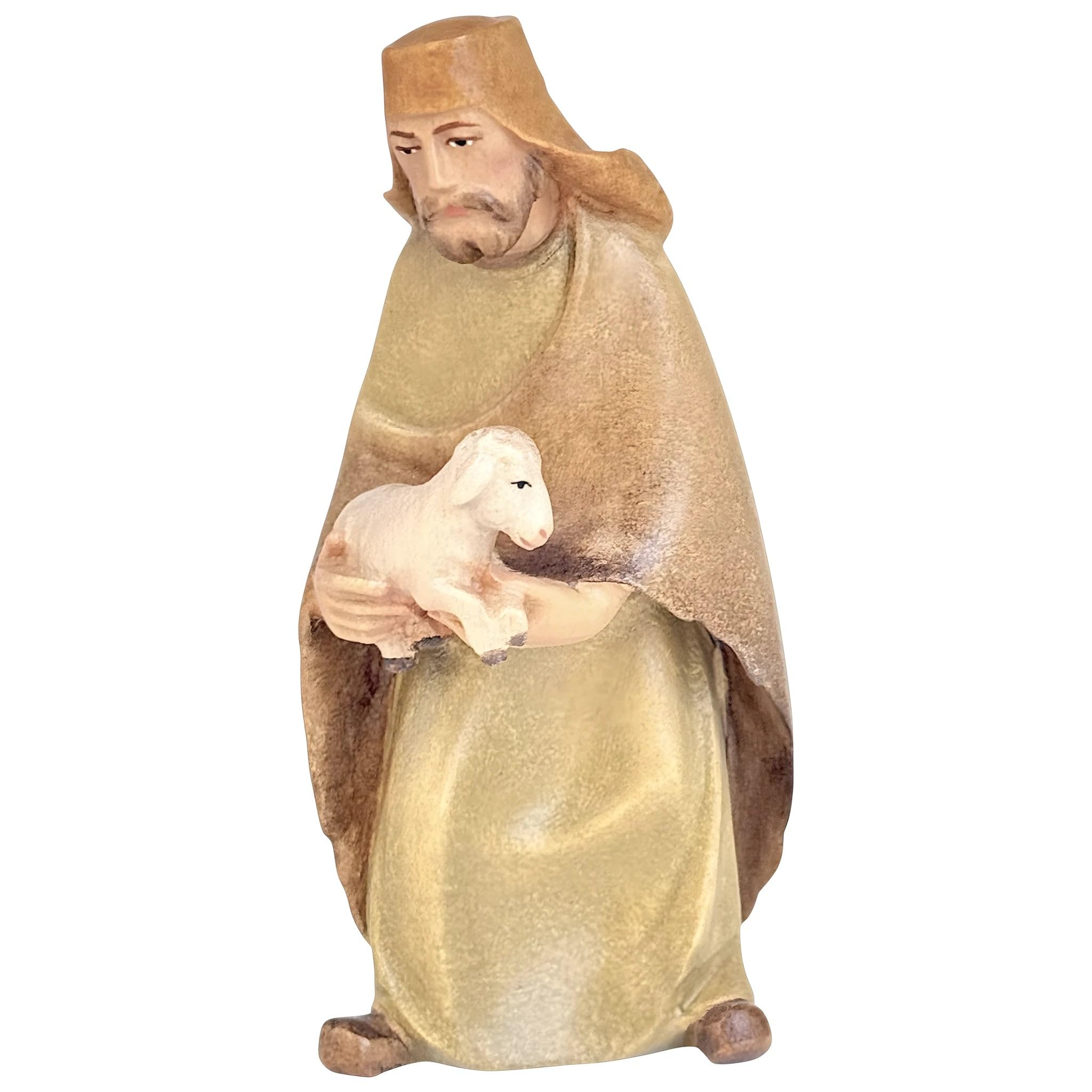 Shepherd with Sheep, Wooden Figure by Dolfi