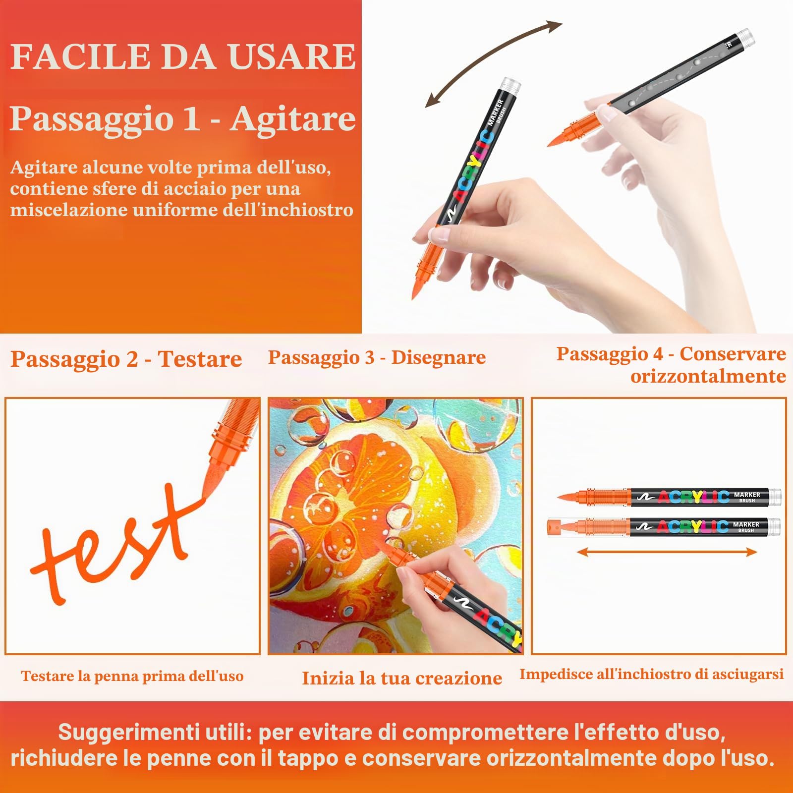 Funnasting 168 Colori Pennarelli Acrilici, Pennarelli Acrilici per Dipingere Sassi, Colorazione, Vetro, Tessuto, Uovo e Artigianato fai da te