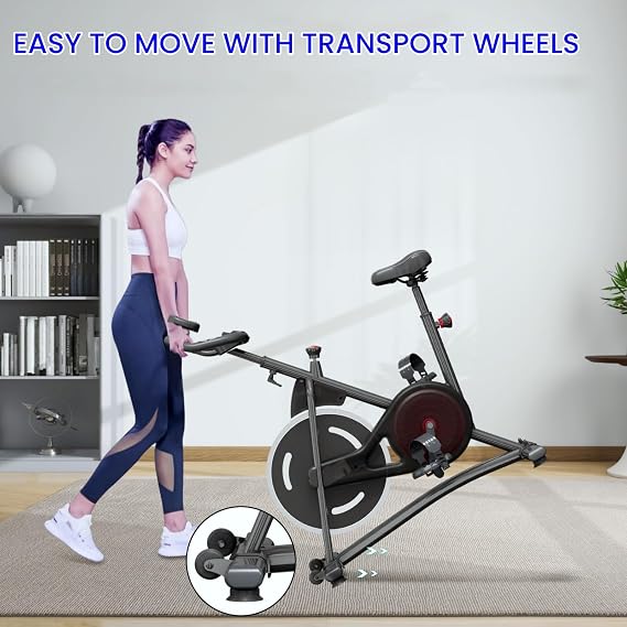 NAYSAYE Exercise Bike, Adjustable Stationary Bikes with Smartphone Mount, Professional Exercise Bike with Digital Pulse Display for Home and Office