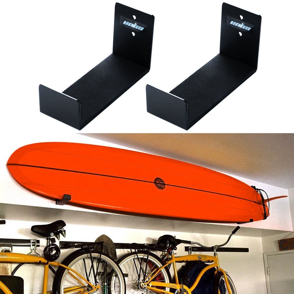 Unho® Soporte de Pared para Tabla de Surf, Un Par de Sostenedor Colgante, Estante de Pared para Tablas de Surf,de Aluminio Inoxidable，18x10x7cm