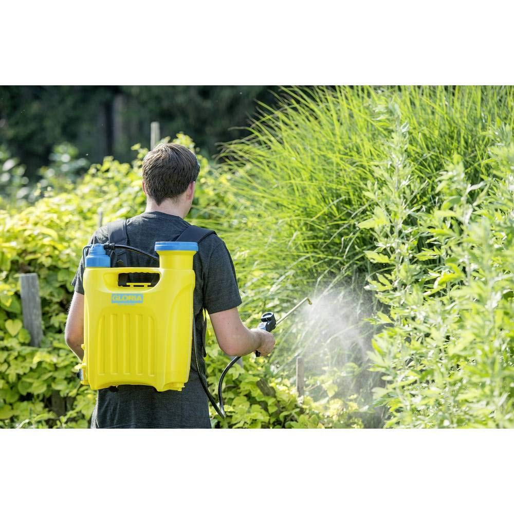 GLORIA Tłokowy opryskiwacz plecakowy Hobby 1200 | 12 l do dużych ogrodów | Opryskiwacz plecakowy 12 l z regulatorem ciśnienia i pasami | Kolumnowy do ochrony roślin, ogrodów, leśnictwa i rolnictwa