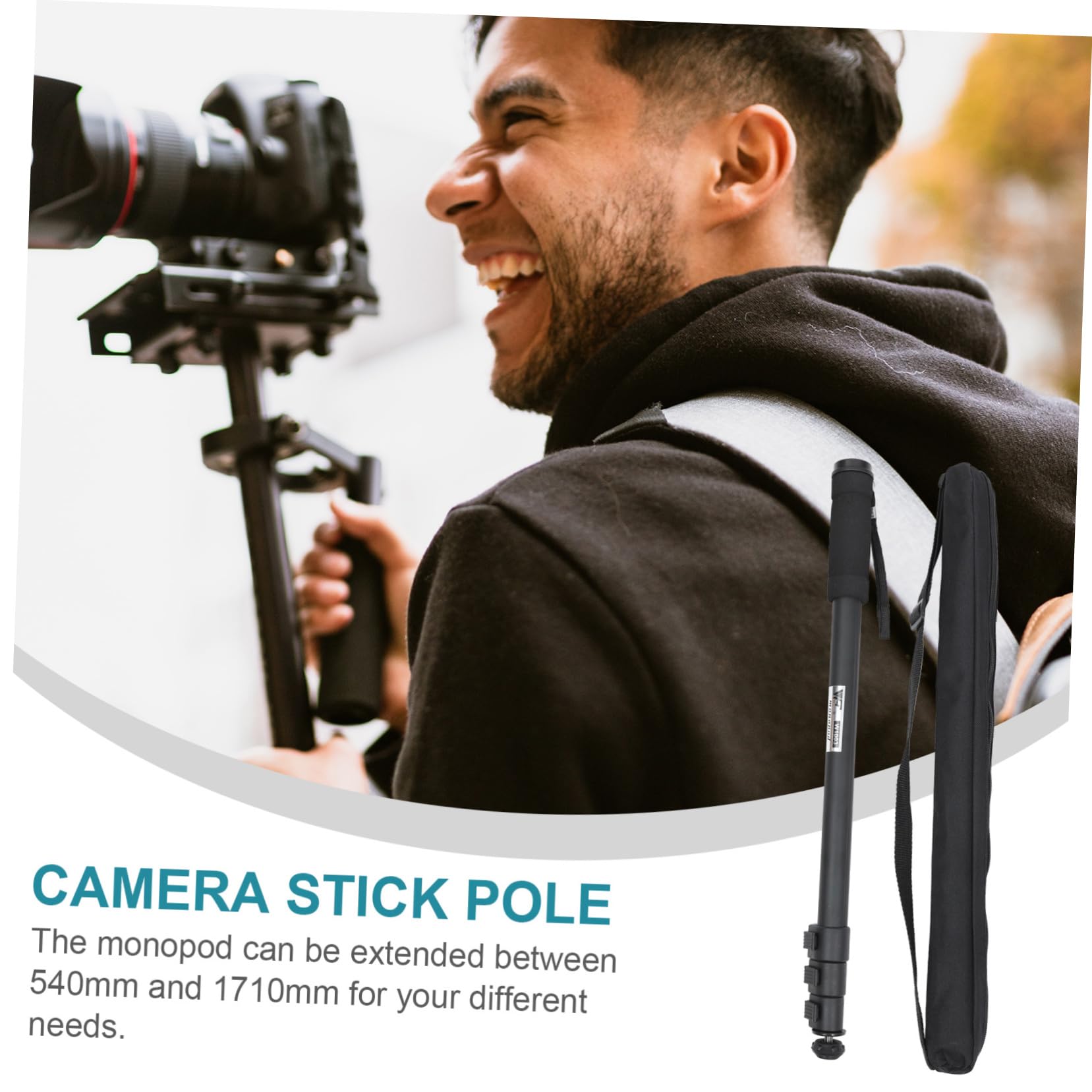 HOMSFOU Portable Monopod Extendable Rod Camera Monopod Stick for DSLR Camcorder and Video Cameras