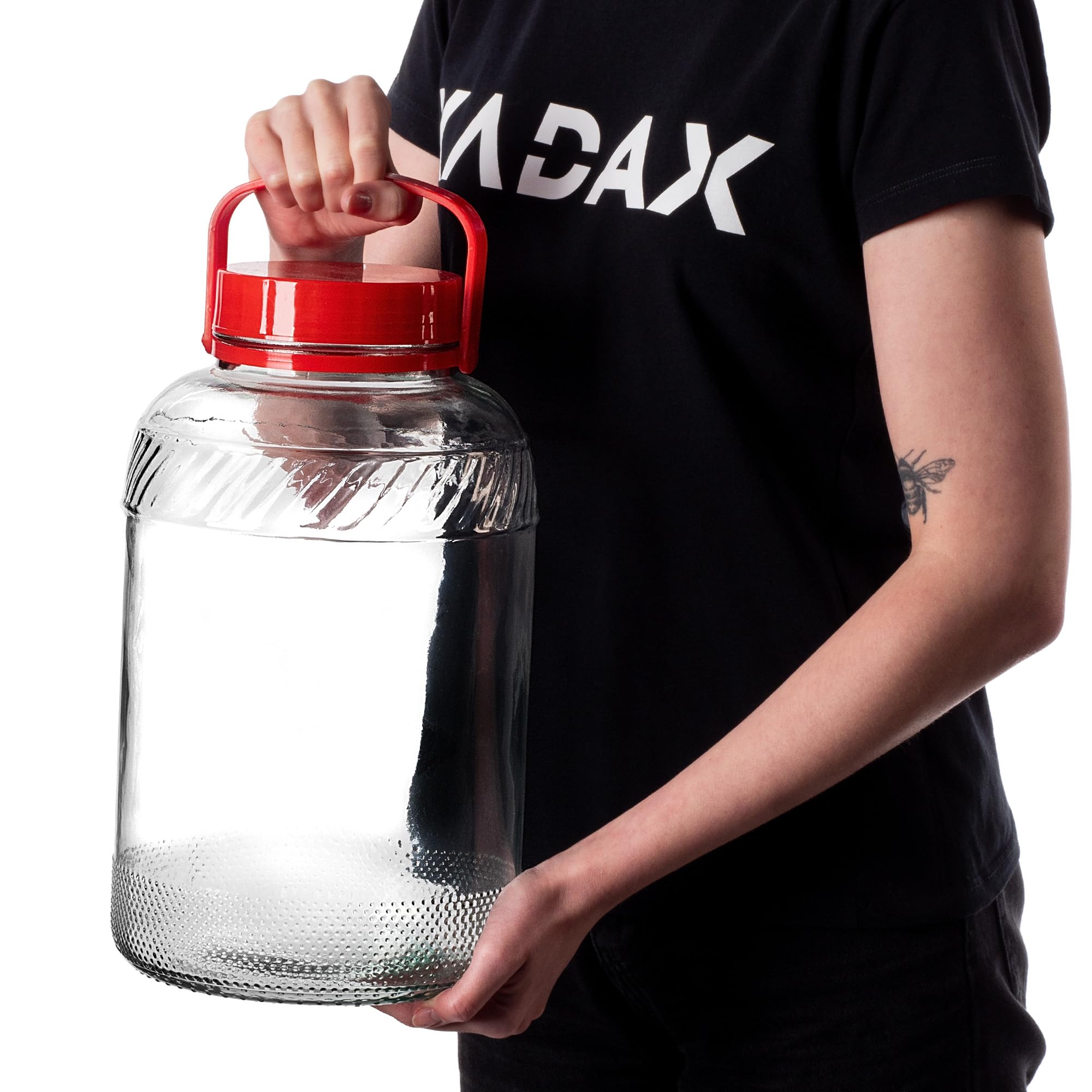 KADAX Barattolo di fermentazione grande in vetro, contenitore di conservazione con coperchio ermetico, ideale per la preparazione di sottaceti e crauti (8L)