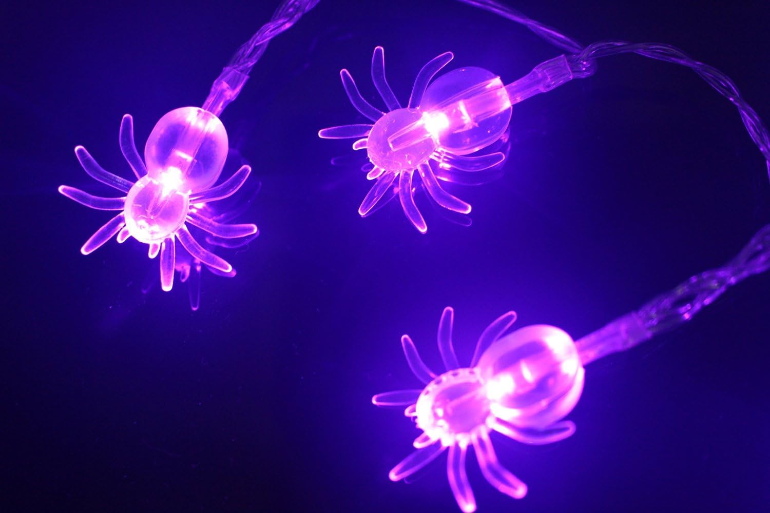 Oh Darling Halloween Decoration Light Battery Operated LED Fairy String Lights 20 Purple Spider Lights Can Flashing (Purple Spider)