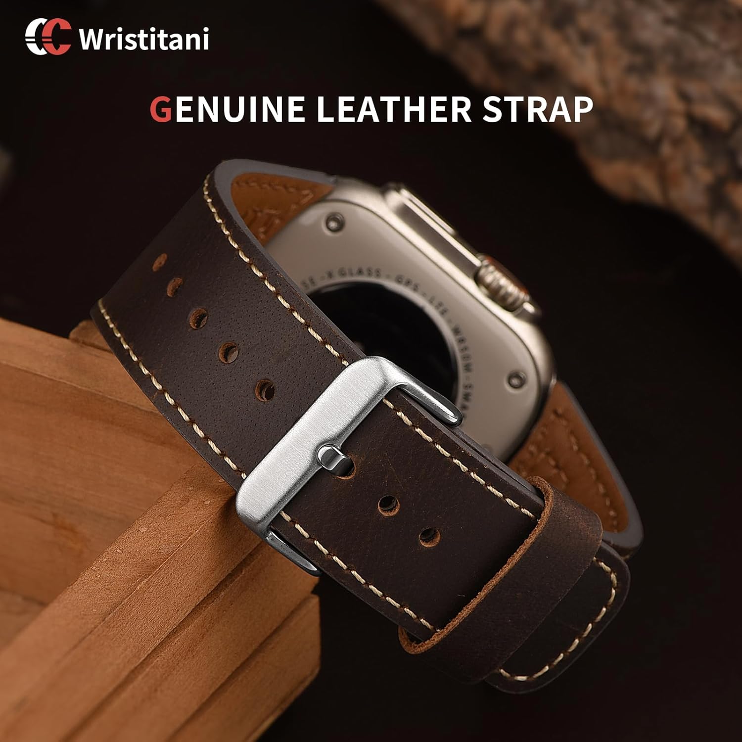 Wristitani Leather Bands Compatible with Apple Watch Strap 49mm 46mm 45mm 44mm 42mm 41mm 40mm for Men, Top Genuine Leather Replacement Straps for iWatch Ultra3/2/1 SE3/2/1 Series 11 10 9 8 7 6 5 4 3