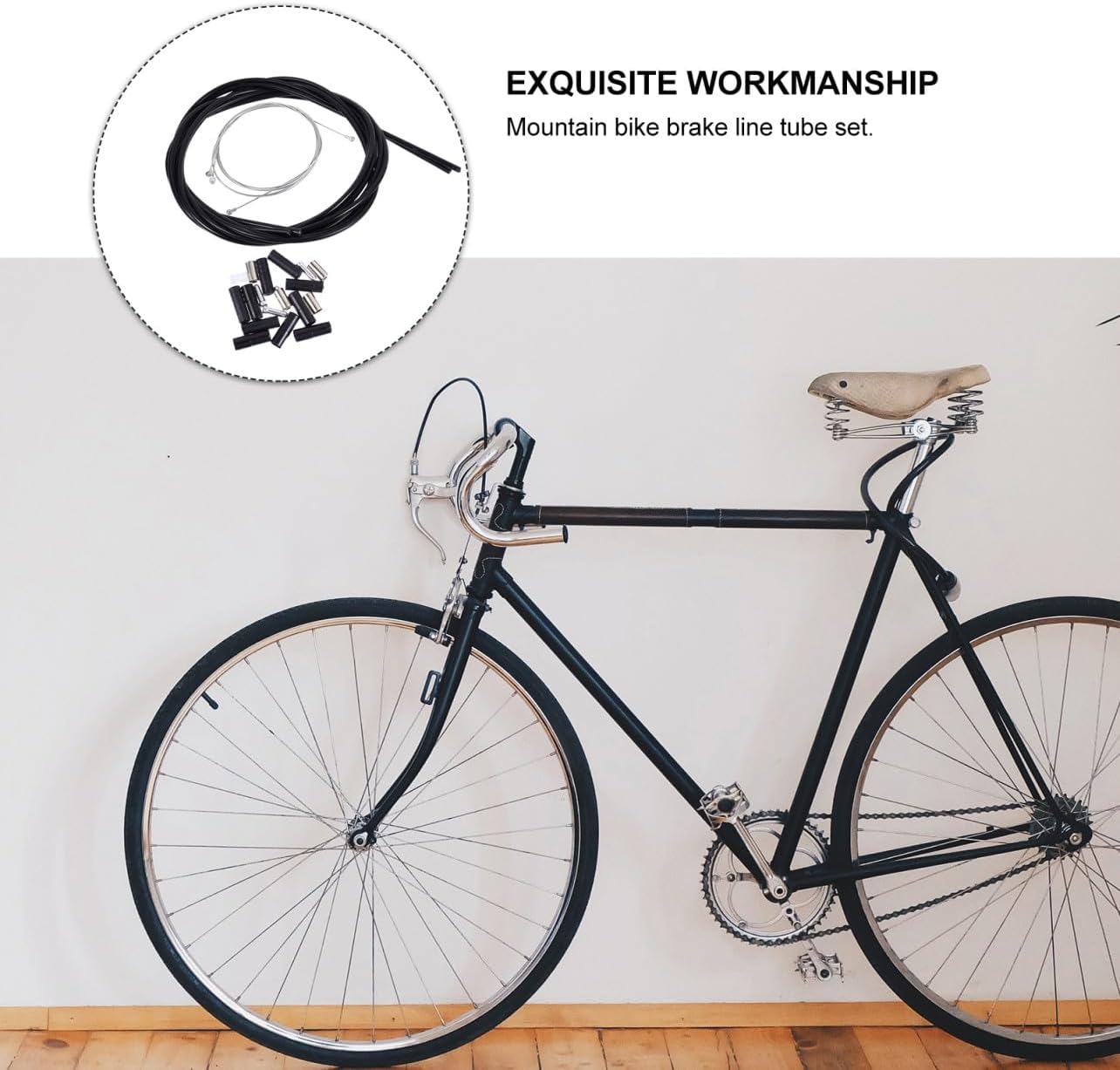VANZACK 1 Set Mountain Bike Brake Cable Kit Brake Housing for Smooth Performance Weather Resistant Design Compatible with Road Mountain Bikes Flexible Reliable Complete for Riding
