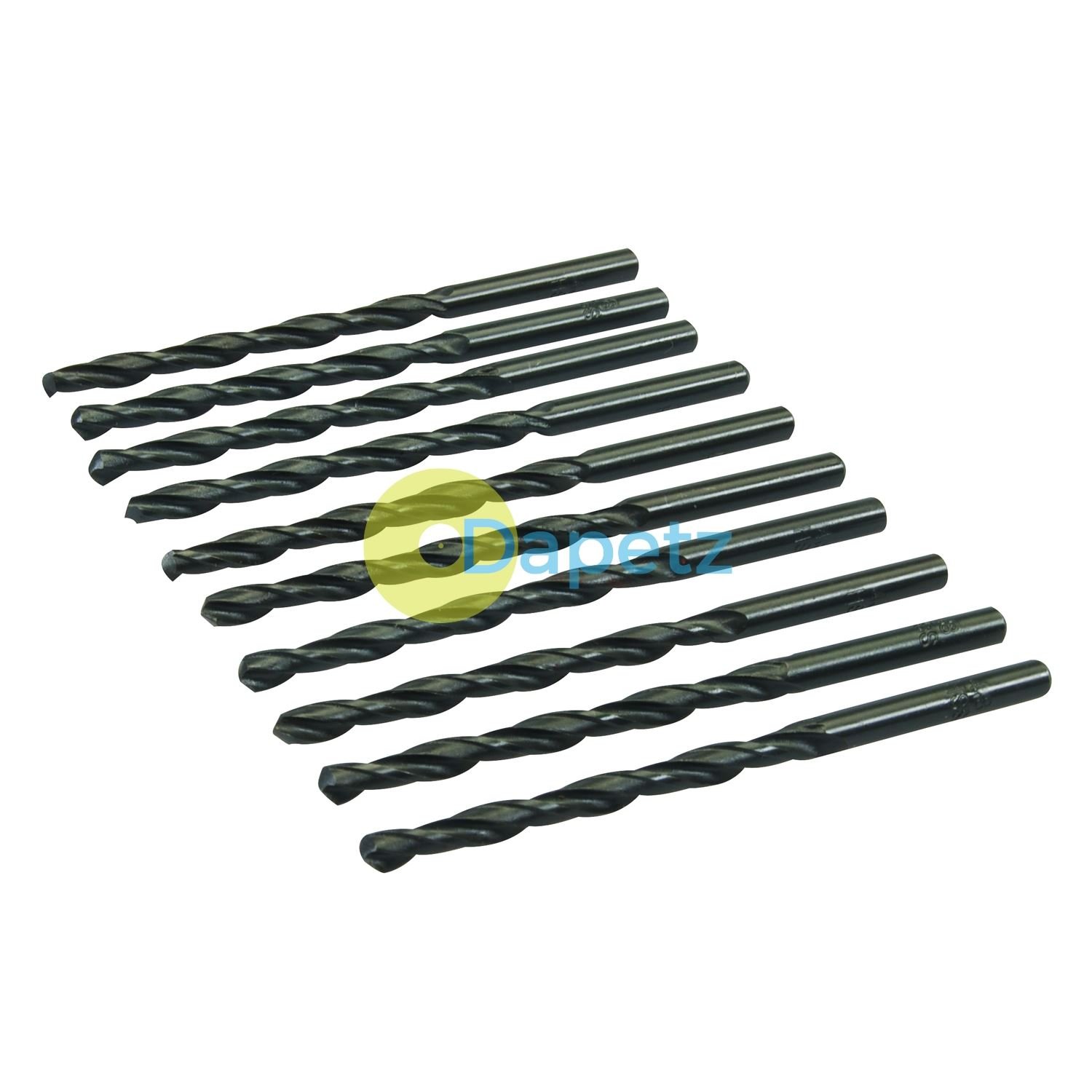 Dapetz ® 10Pcs x 4.8mm HSS Jobber Drill Bits, Black Twist Drill Bits for Stainless Steel Copper Aluminium Alloy Metal, Wood and Plastics DIN338 — image 1