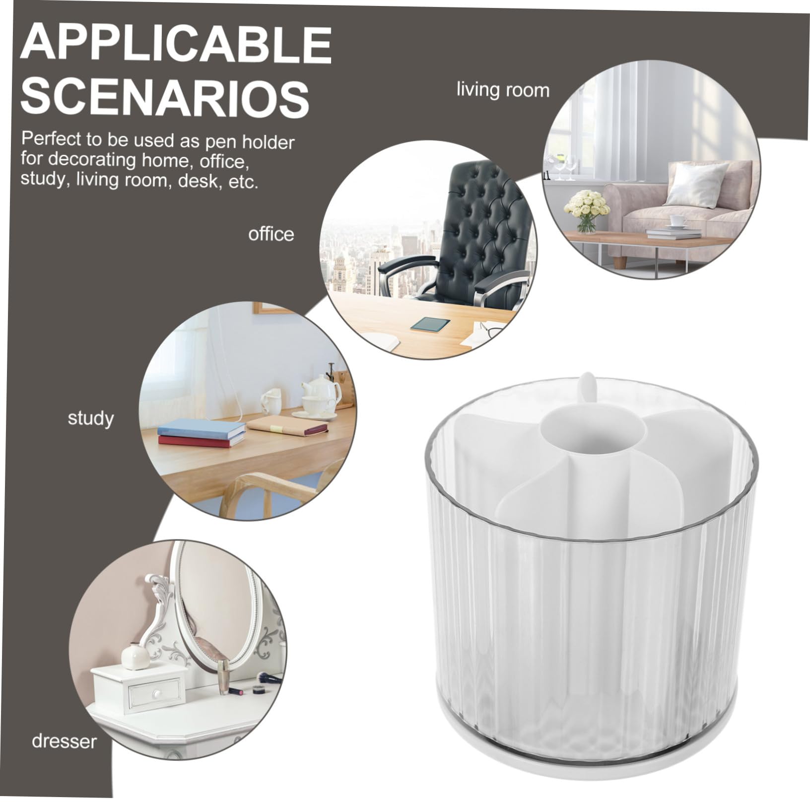 NUOBESTY 3 Piezas Portalápices Giratorio Estante De Almacenamiento Accesorios De Escritorio Brocha De Maquillaje Accesorios De Mesa Organizador De Escritorio El Plastico
