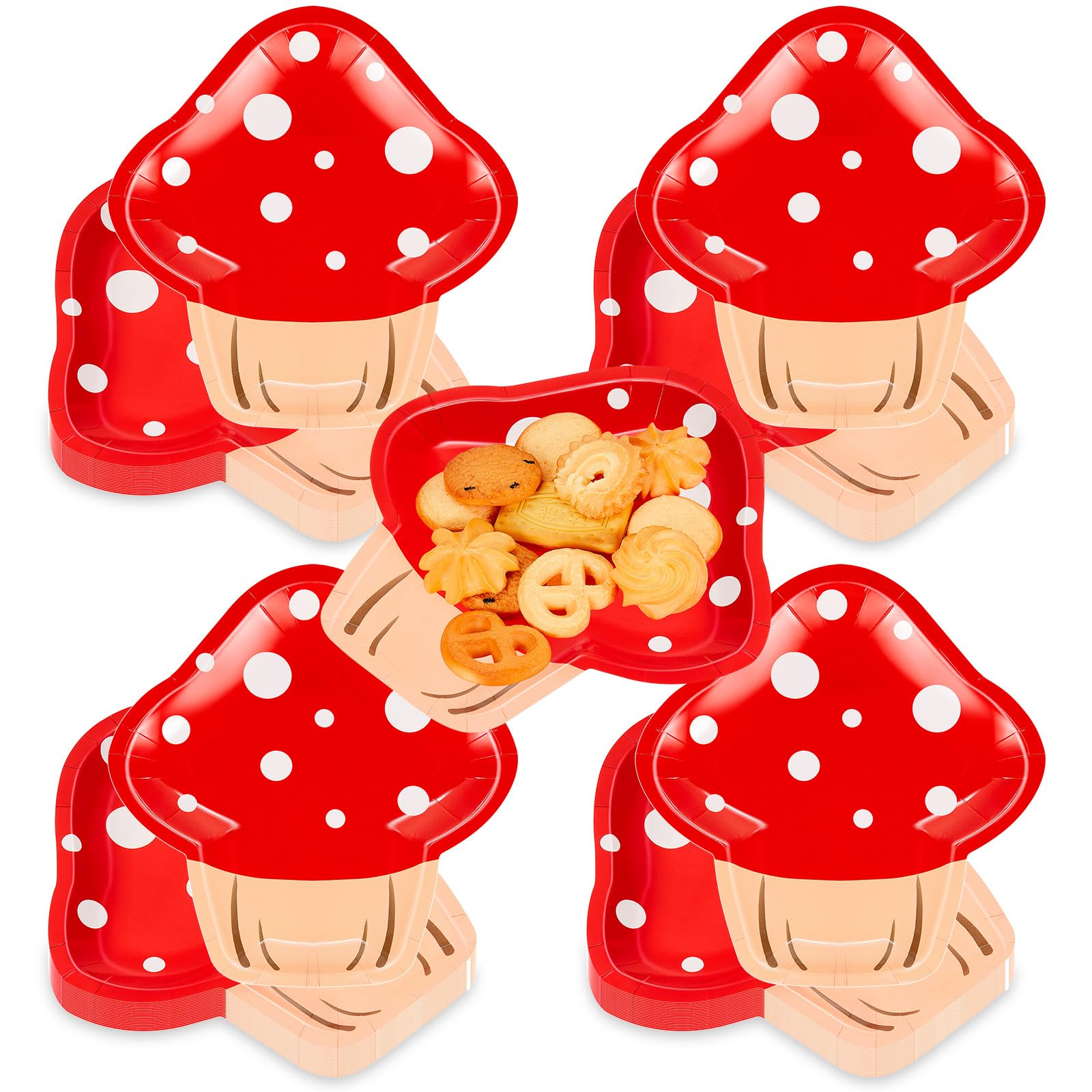 Assiettes jetables en papier (48 pcs) pour gâteau sablé et dessert de fête