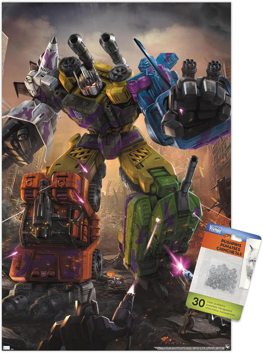 Trends International Hasbro Transformers – Bruticus Wall Poster, 14.725″ x 22.375″, Premium Poster & Push Pin Bundle
