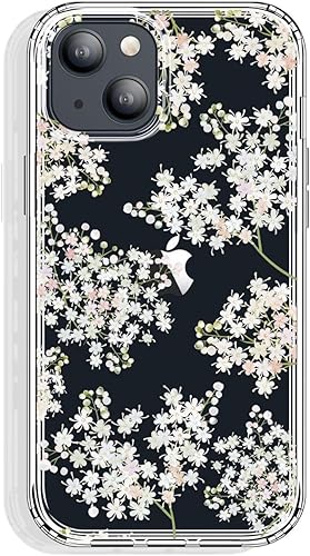 GYZYA Funda transparente para iPhone 14 y iPhone 13 de 6.1 pulgadas con diseño de patrón, funda protectora delgada de TPU + parachoques a prueba de