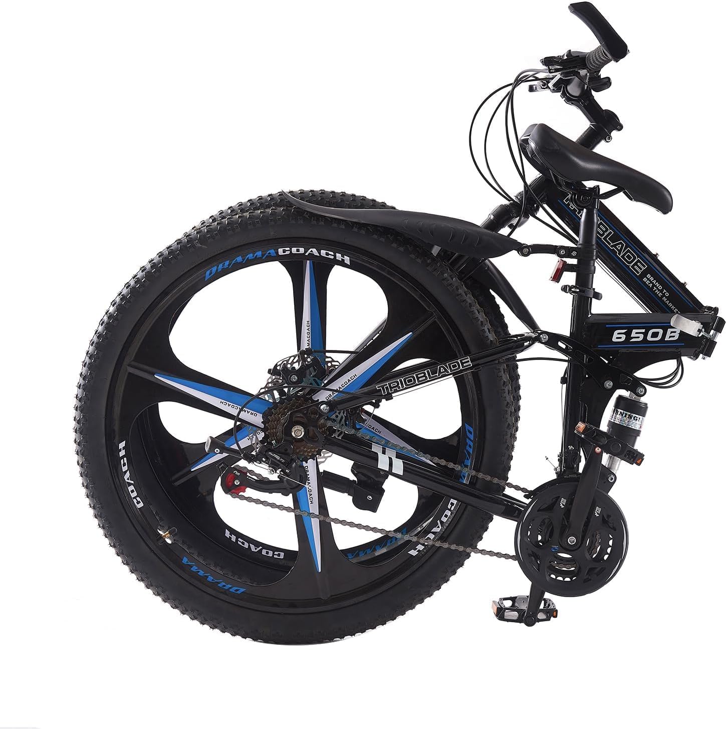 24/26/27.5 Zoll Klappbares Mountainbike, 21 Gang Shimano Schaltung, MTB mit Doppel-Federung, Leichtbau-Rahmen Mountain Bike, Faltbares Sport Fahrrad für Erwachsene