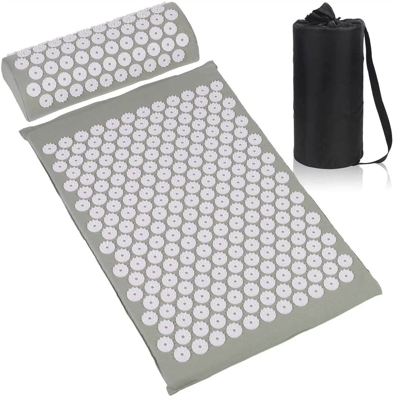 DIALDRCARE Acupressure Mat and Pillow Set for Back Pain Relief & Neck Pain Relief