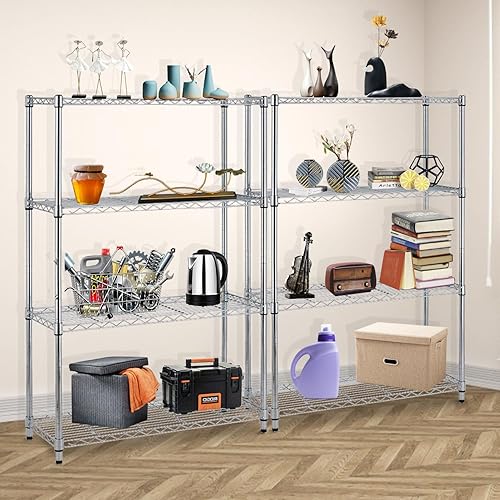 Vista 165 de Estantería de almacenamiento de 6 niveles, estantería de alambre, 48 pulgadas de largo x 18 pulgadas de ancho x 72 pulgadas de alto, estante Negro