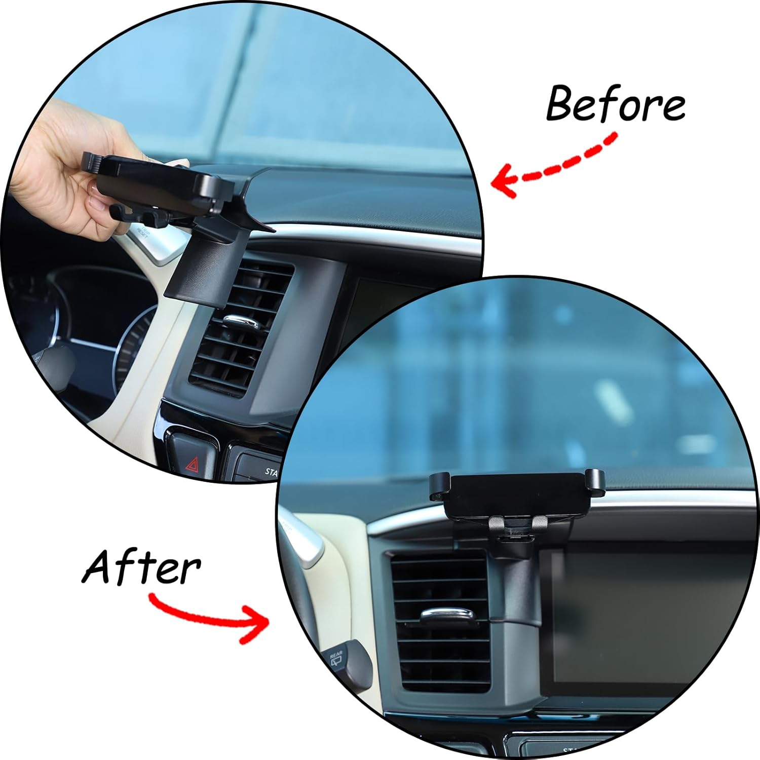 Car Phone Holder Mount Compatible with Nissan Pathfinder 2013-2018, Center Console Dashboard Air Outlet Handsfree Car Phone Stand Accessories (Left-B Style)