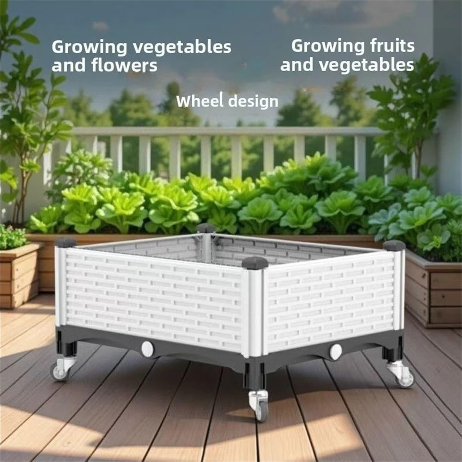 Fioriera Mobile Rialzata for Letto Da Giardino