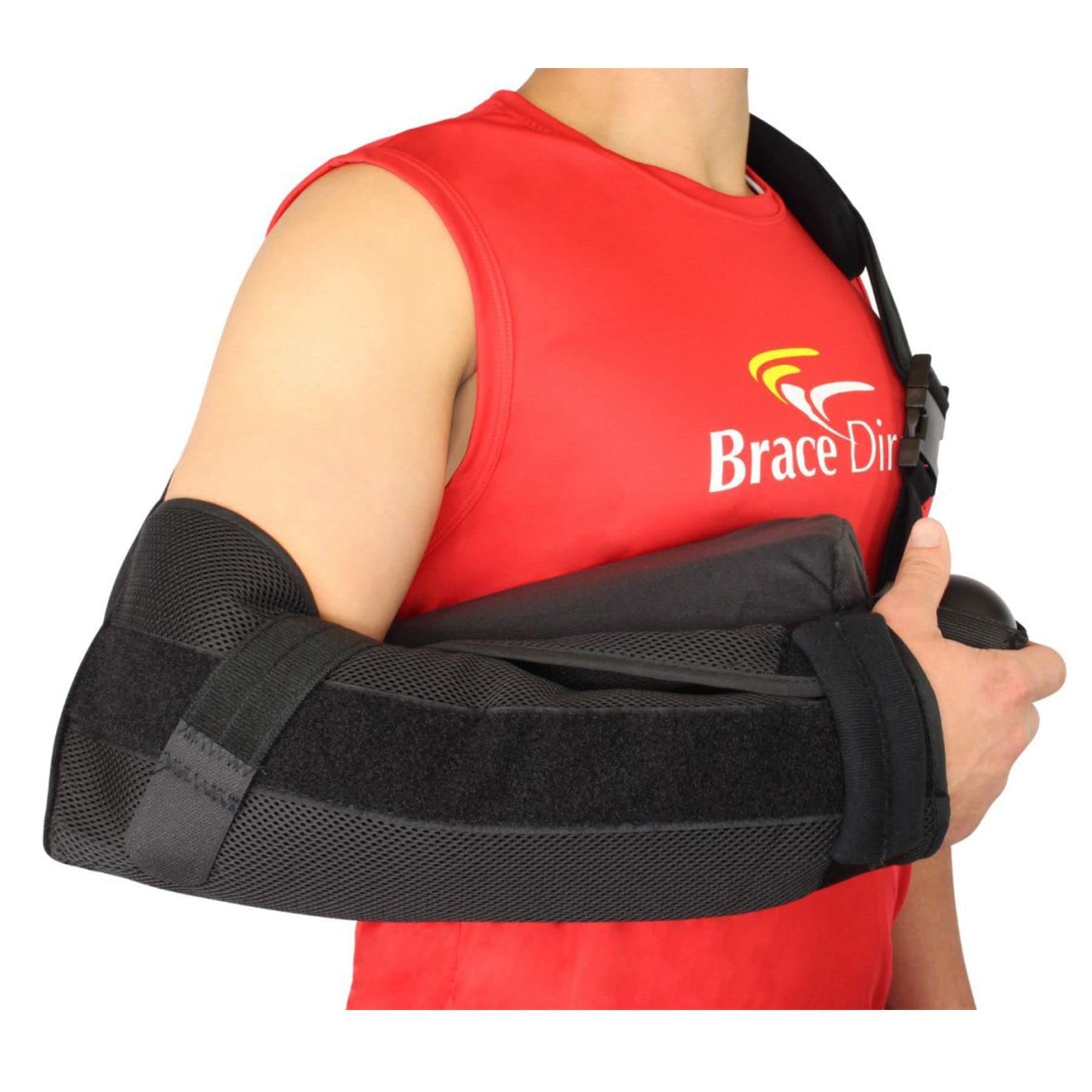 Brace Direct Inmovilizador de hombro con correa de secuestro para soporte de lesiones para cápsula posterior, dislocaciones, puño rotador, subluxación y postcirugía