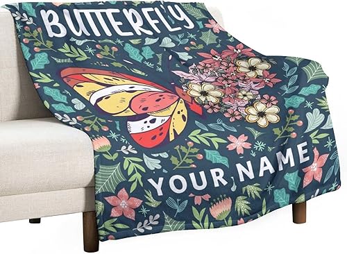 Miniatura 10 de Manta de mariposa para regalo, manta de franela polar de 40 x 50 pulgadas para niñas y niños, manta suave y cálida para sofá, cama, sofá de viaje