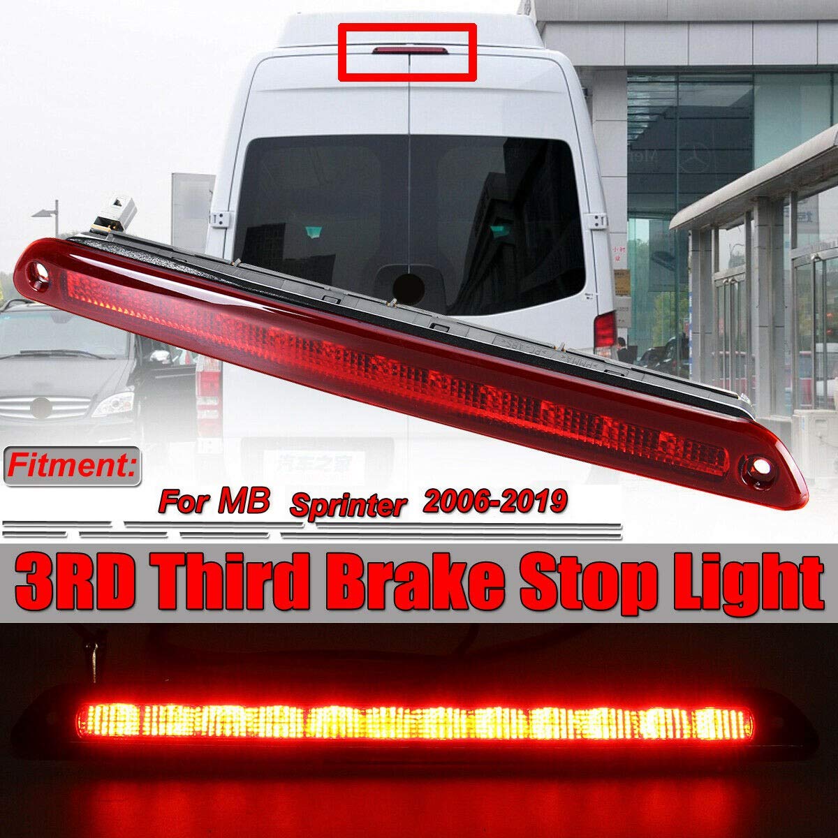 per Sprinter / 2006-2019 LED Luce Posteriore Freno Alto Luce Posteriore 3RD Terzo Luce Stop
