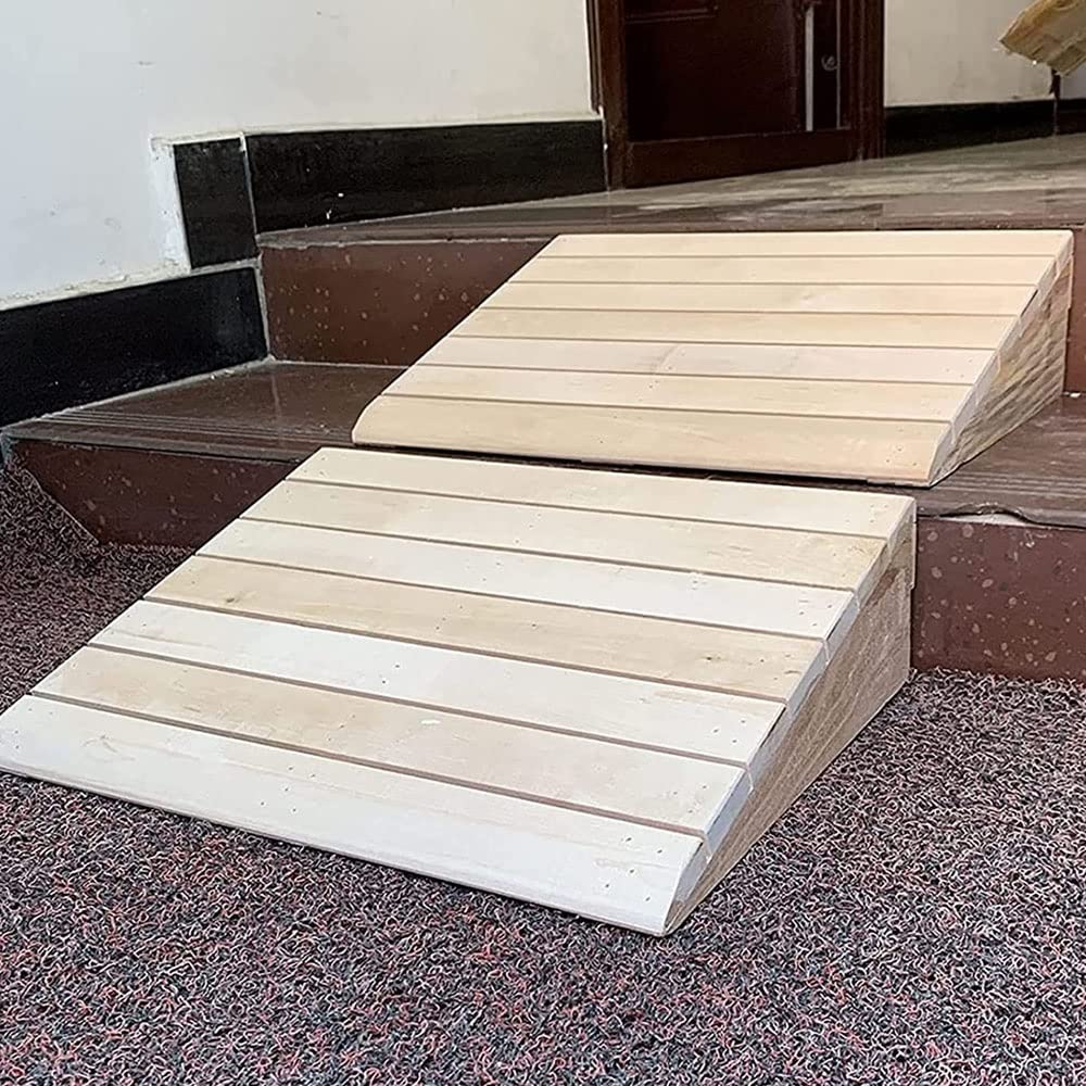 Rampa De Umbral De Madera, Rampa De Entrada Para Silla De Ruedas, 7-15cm Altura, Rampa De Acceso, Rampa De Bordillo Para Discapacitado, Escalones, Scooter(31 * 30 * 10cm/12.2 * 12 * 4in)