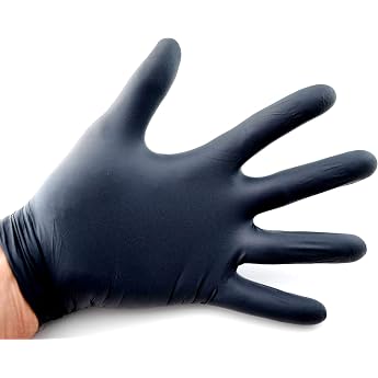 Nitrile Disposable Gloves Black Powder-Free Box of 100 S-XL Disposable Gloves black