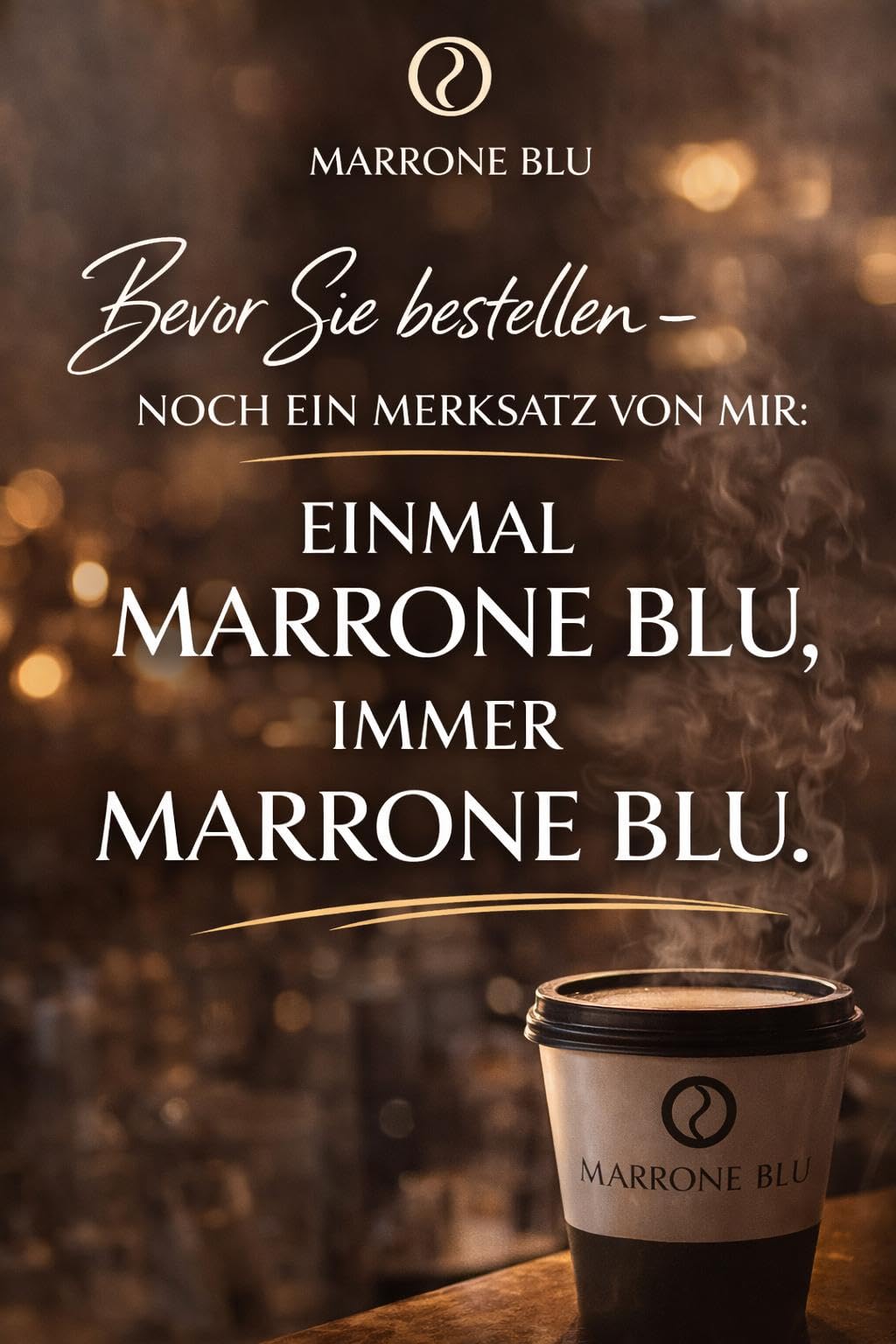 MARRONE BLU ESPRESSO AUS 50% ROBUSTA (CANEPHORA) 50% ARABICA (1000g, PALERMO)