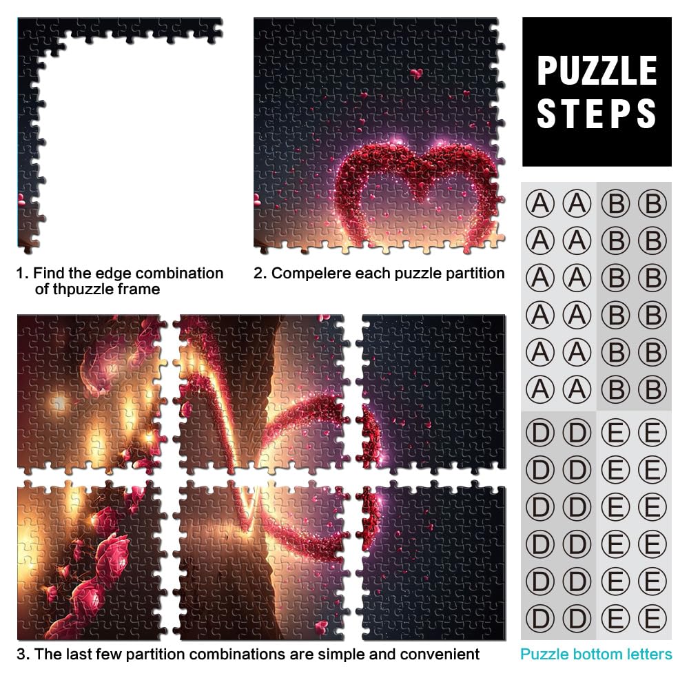 Puzzle 1000 Pezzi Cuore Di Ciottoli Su Spiaggia – Jigsaw Per Adulti, Regalo E Decorazione Da Parete