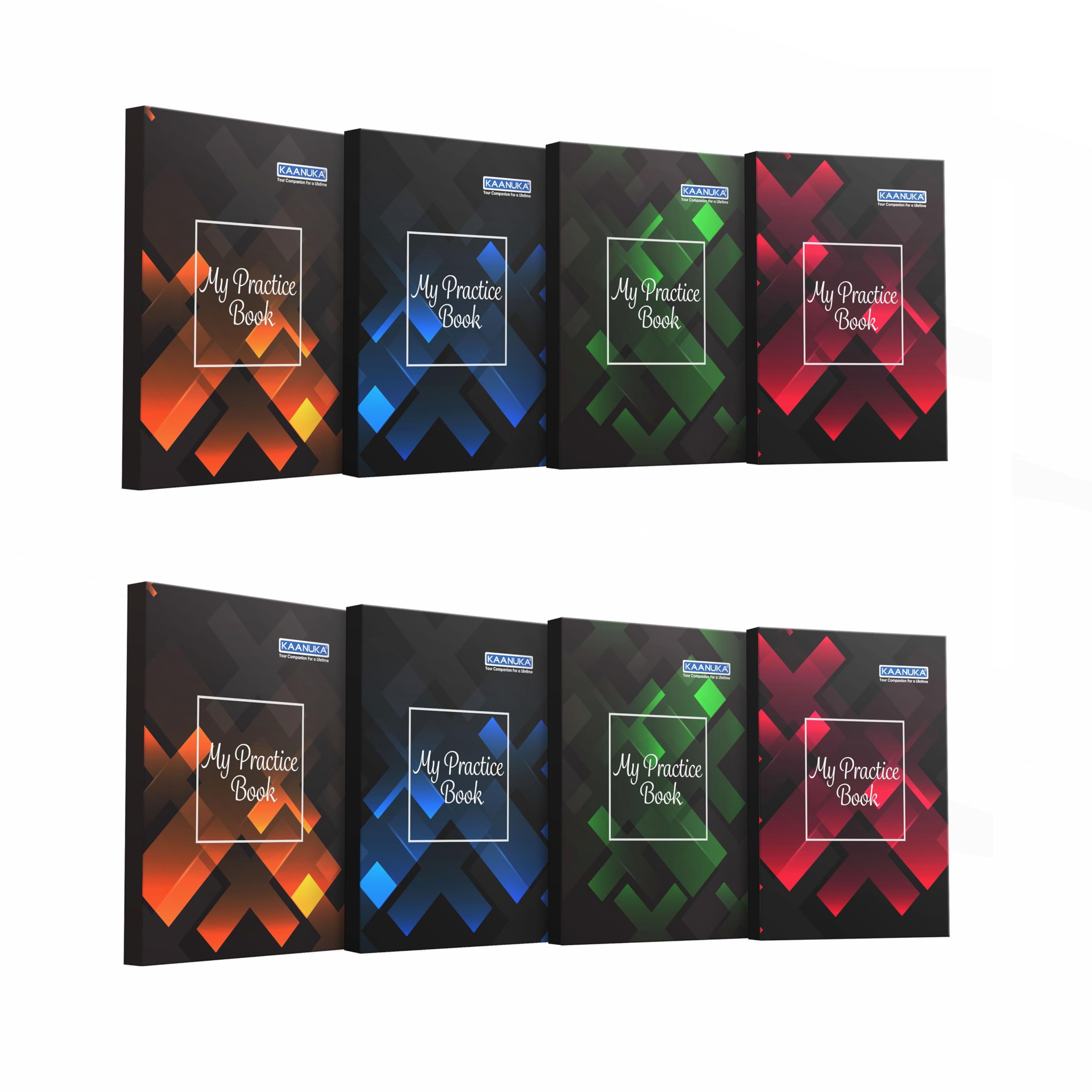 KAANUKA Unruled Long Practice Book Regular Semi Rough Notebook (275 mm X 190 mm)(384 Pages)(Sets Of 4)(Pack Of 2)