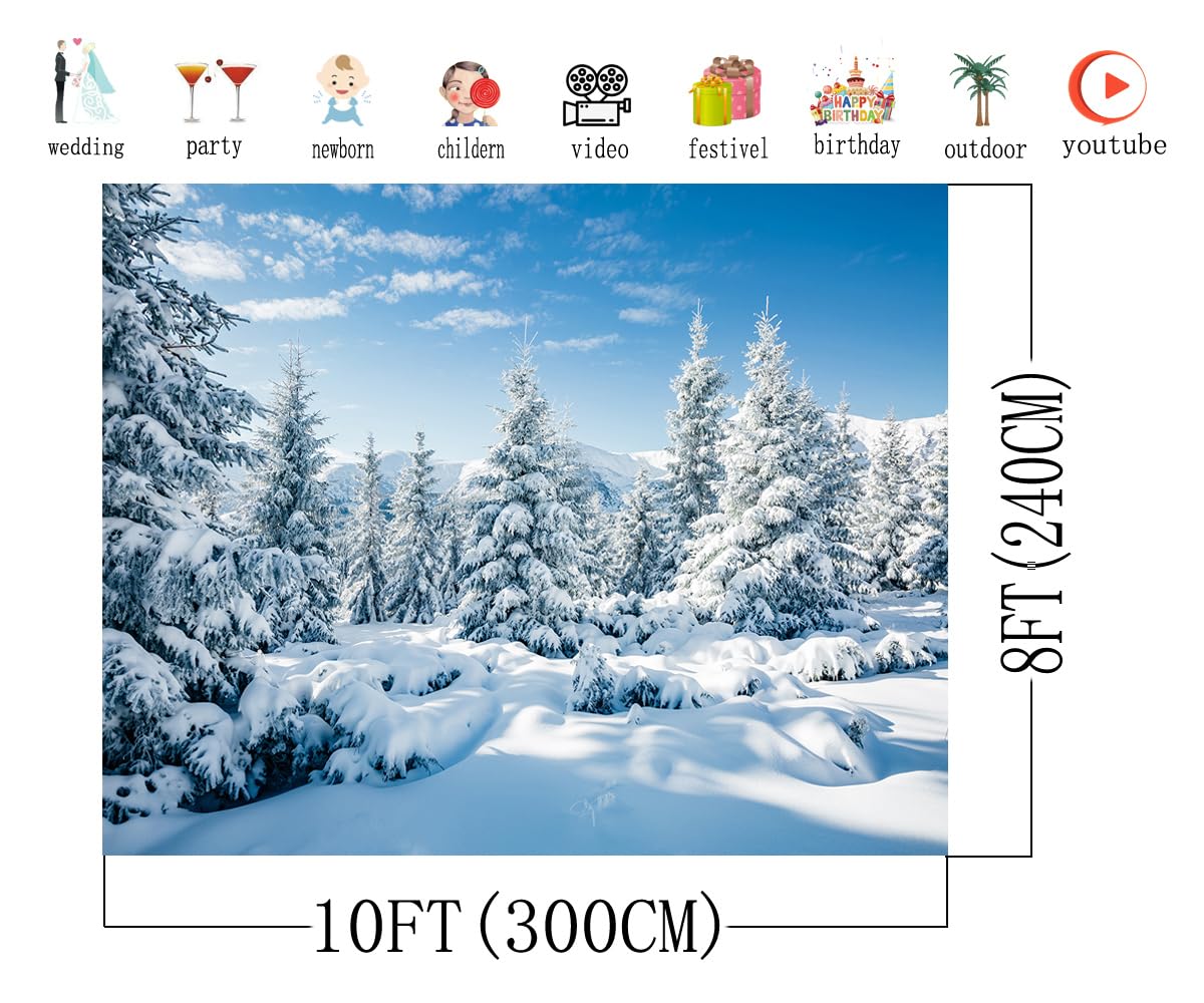 AIIKES Weihnachts-Fotohintergrund 2,1x1,5m - Winter Schnee Hintergrund Für Fotostudio