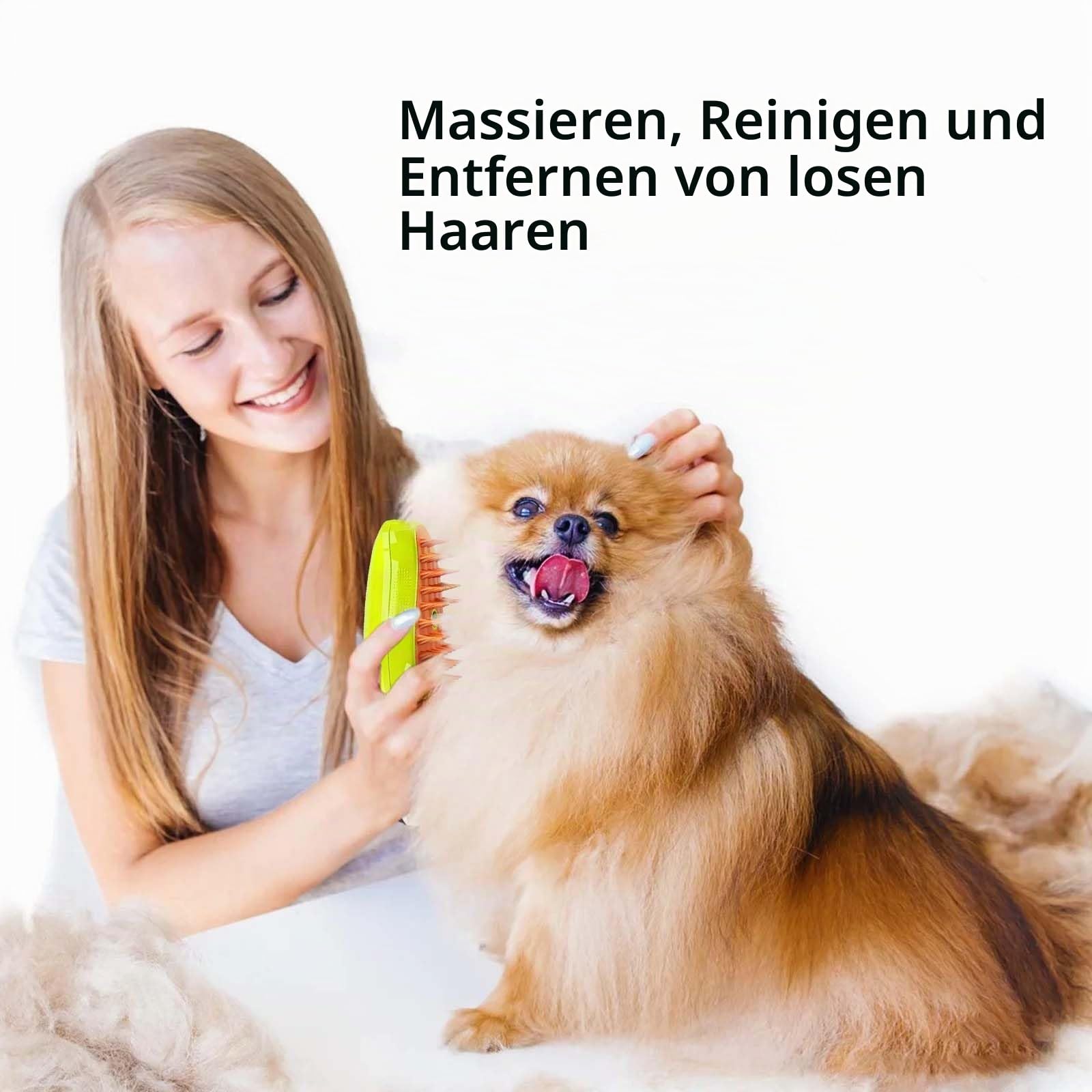 3-in-1 Katzen Dampfbürste Cat Steamer Katzenbürste Cat Spray Massage Comb Katzen Massagebürste Beseitigen Sie Fliegende Haare für Katze und Hund