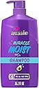 Aussie Miracle Moist Shampoo for All Hair Types - Dry, Curly, Coily, Wavy, Straight - Paraben-Free, Moisturizing, Gentle Cleansing with Avocado & Jojoba Seed Oil, 26.2 Fl Oz