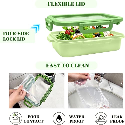 Miniatura 5 de Juego de 2 protectores grandes reutilizables de frutas y verduras, caja de almacenamiento de frutas de silicona, cápsulas elásticas frescas para