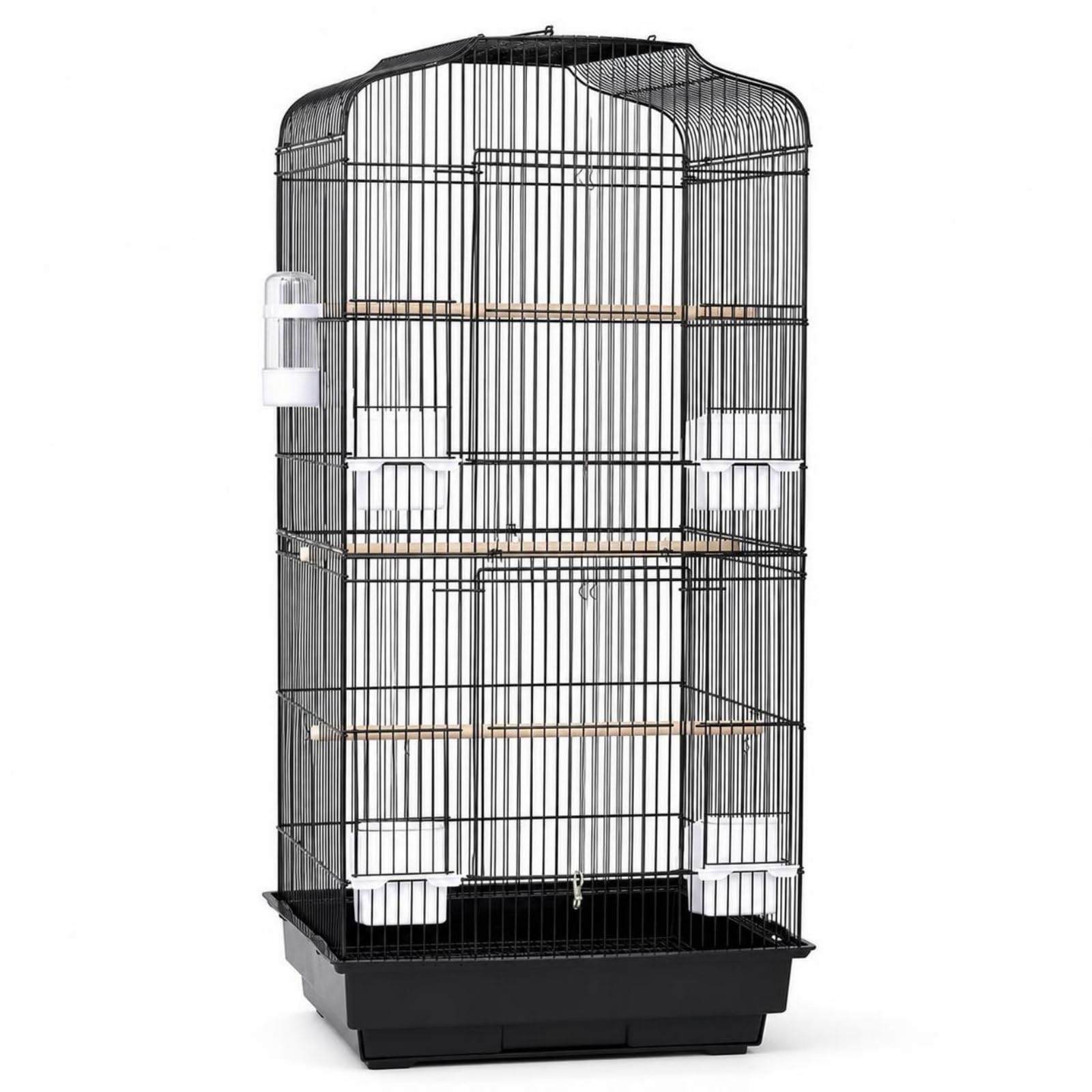 Metallkäfig mit Kotschublade engmaschig Zimmvolie mit Bodenschale ausziehbar Vogelkäfig Kotschublade für Vogelbesitz, Wohnzimm, Array, Schwarz, Standardversion