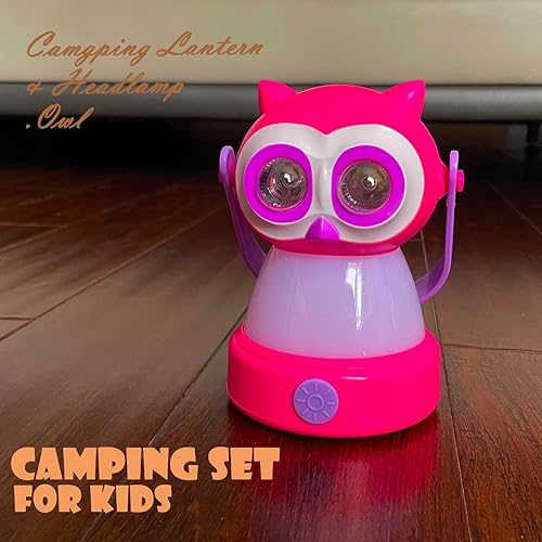 Miniatura 4 de Juego de faroles y faros delanteros para niños, 2 en 1, luz LED de noche de campamento de 360, funciona con pilas, 3 × AA, ABS seguro para niños,