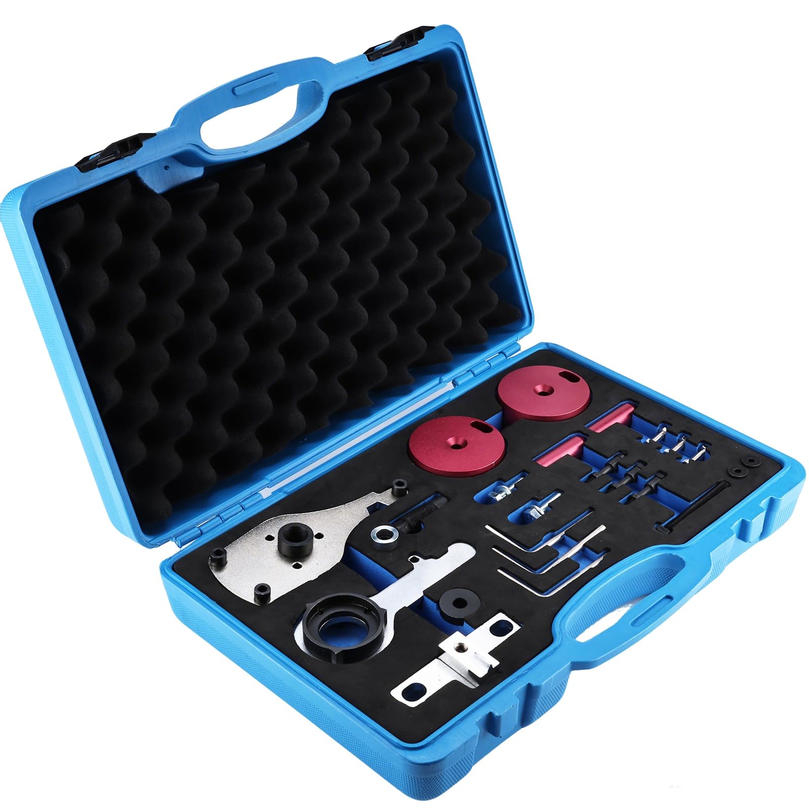 FreeTec Motor Zahnriemen Einstellwerkzeug, Hochdruckpumpe Werkzeug Nockenwellen Arretierwerkzeug Kurbelwellen Set, Zahnriemenwechsel Werkzeug für Ford Transit Custom Focus Ranger 2.0 Ecoblue TDCi