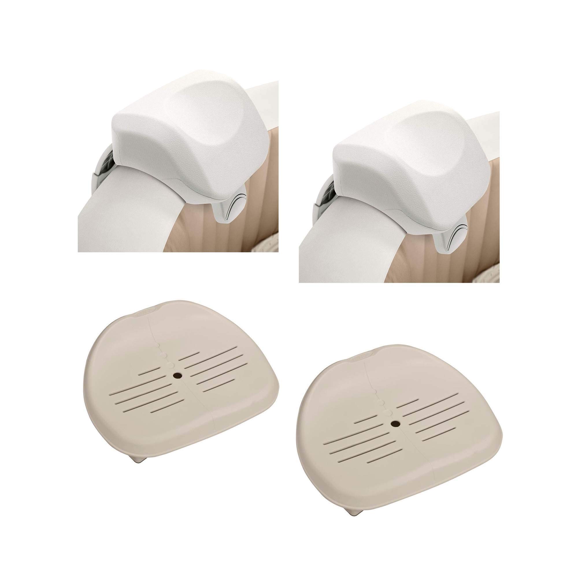 Intex28505E PureSpa Foam Headrest (2 Pack) 28502E Hot Tub Seat (2 Pack)