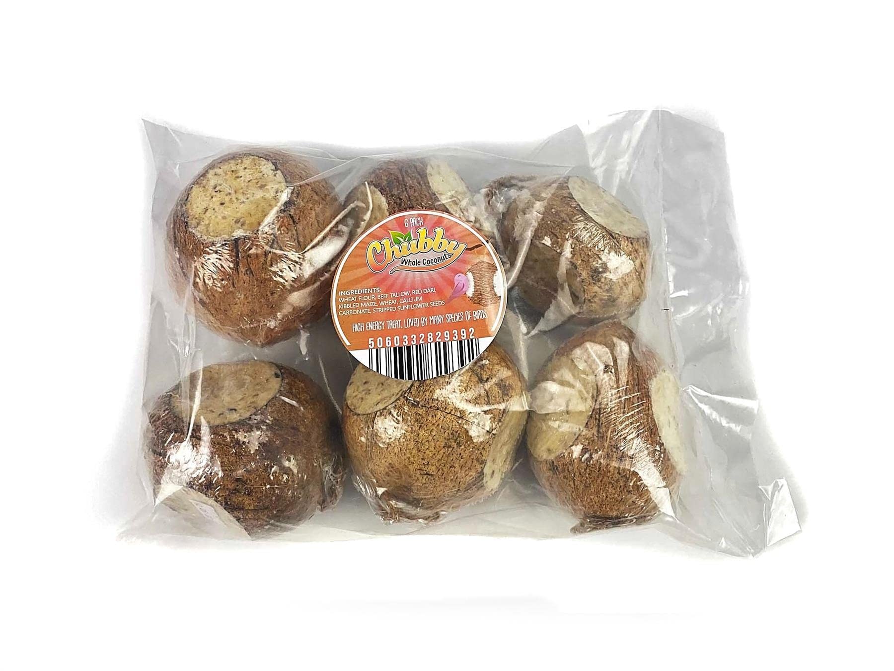Bag of 6 Chubby Whole Filled Coconuts Wild Bird Food — image 1