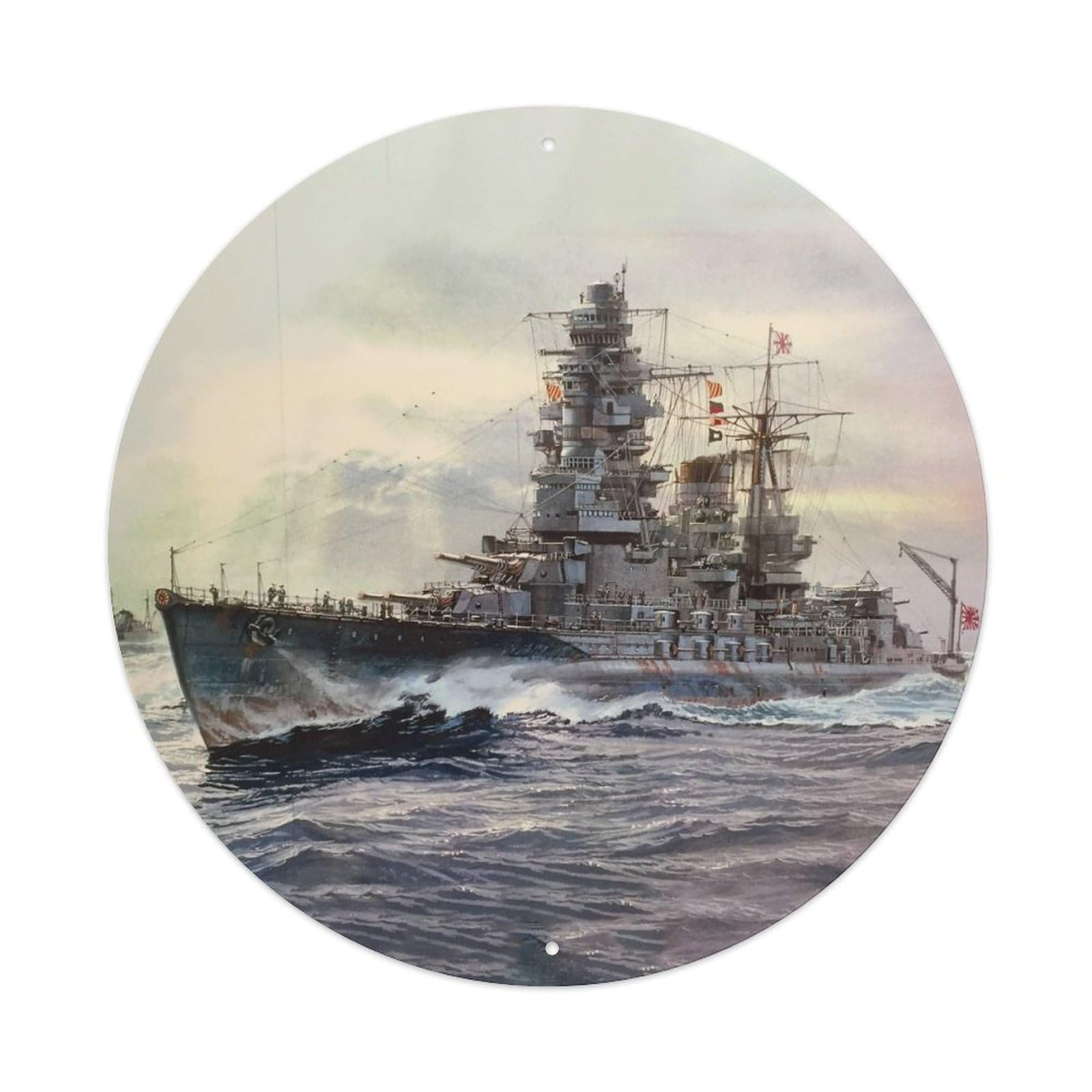 War World War II Battleship Ready to Launch Vintage Metal Tin Sign Plaque Wall Decor for Cafe, Club Bar, Office, Garden Metal Poster 8x8Inch