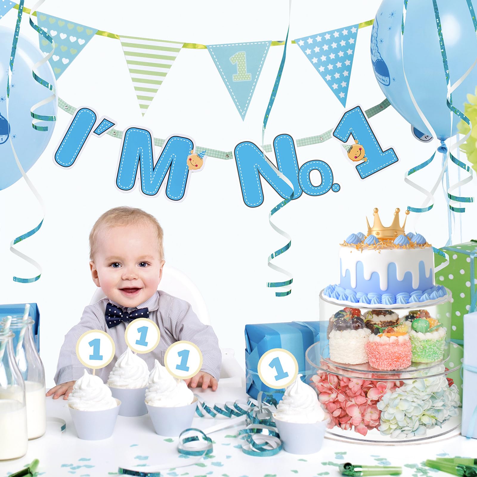 Cutora 3PCS Acrylic Cake Stand Fillable Clear Cake Riser Box Cylinder Round Display Case for Wedding Birthday Party 3 Tiers 8" 10" 12"