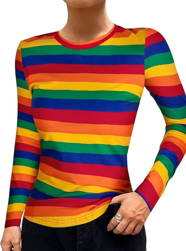 womens multi colored striped shirt
