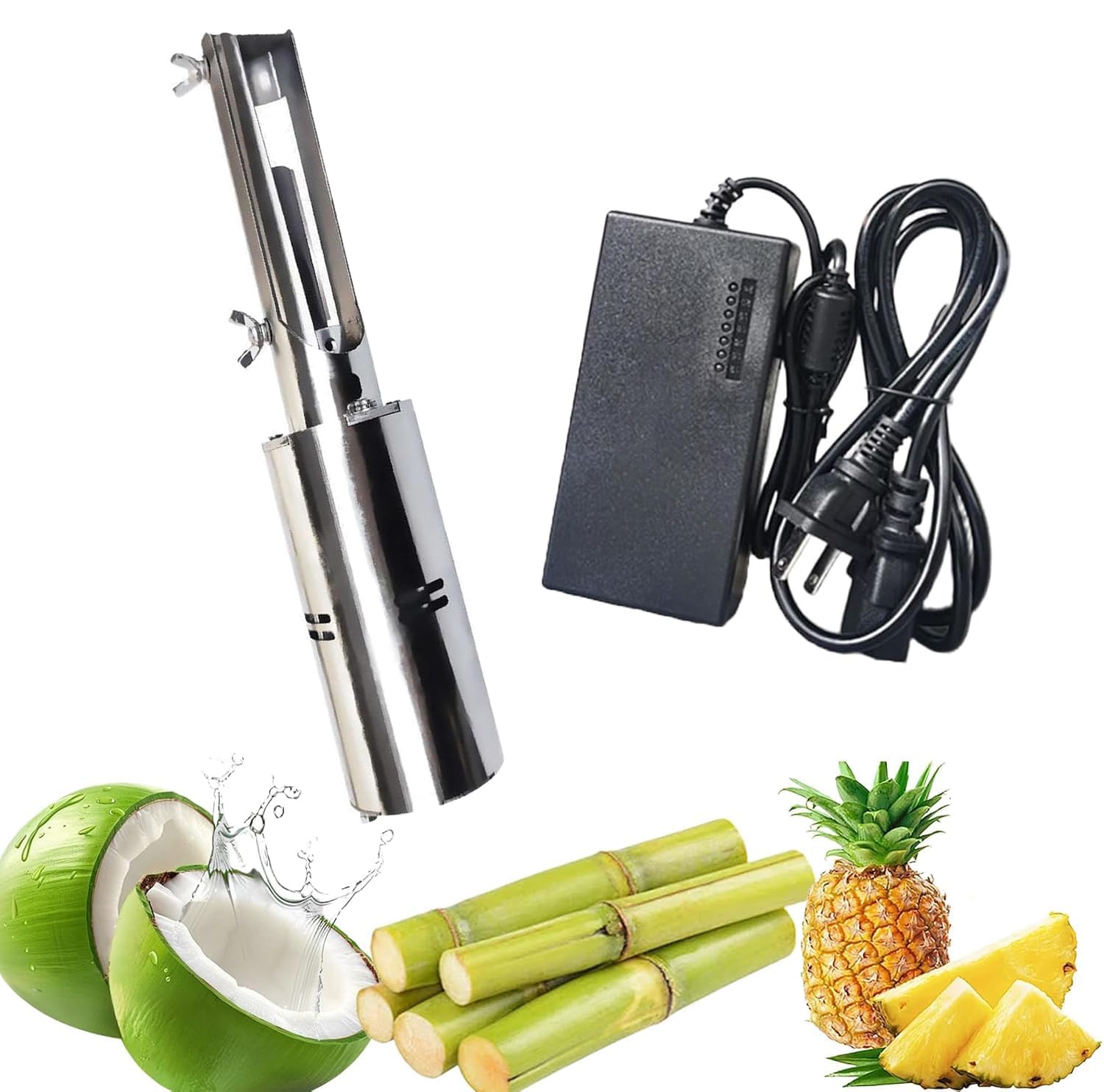 Macchina Automatica per La Sgranatura della Canna da Zucchero, Pelapatate Elettrica, Spessore Regolabile, Autonomia di 8 Ore, Interruttore A Un Pulsante, Adatta per Canna da Zucchero